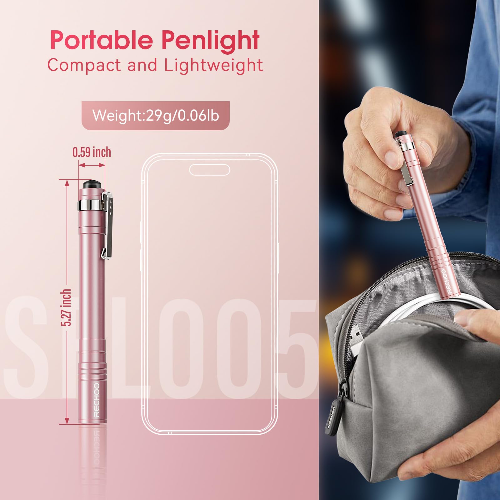 Rechoo Led Pen Light 4 Pack, Lightweight, Small Bright Pen Flashlight With Clip, Waterproof Portable Pocket Flashlight For Home,