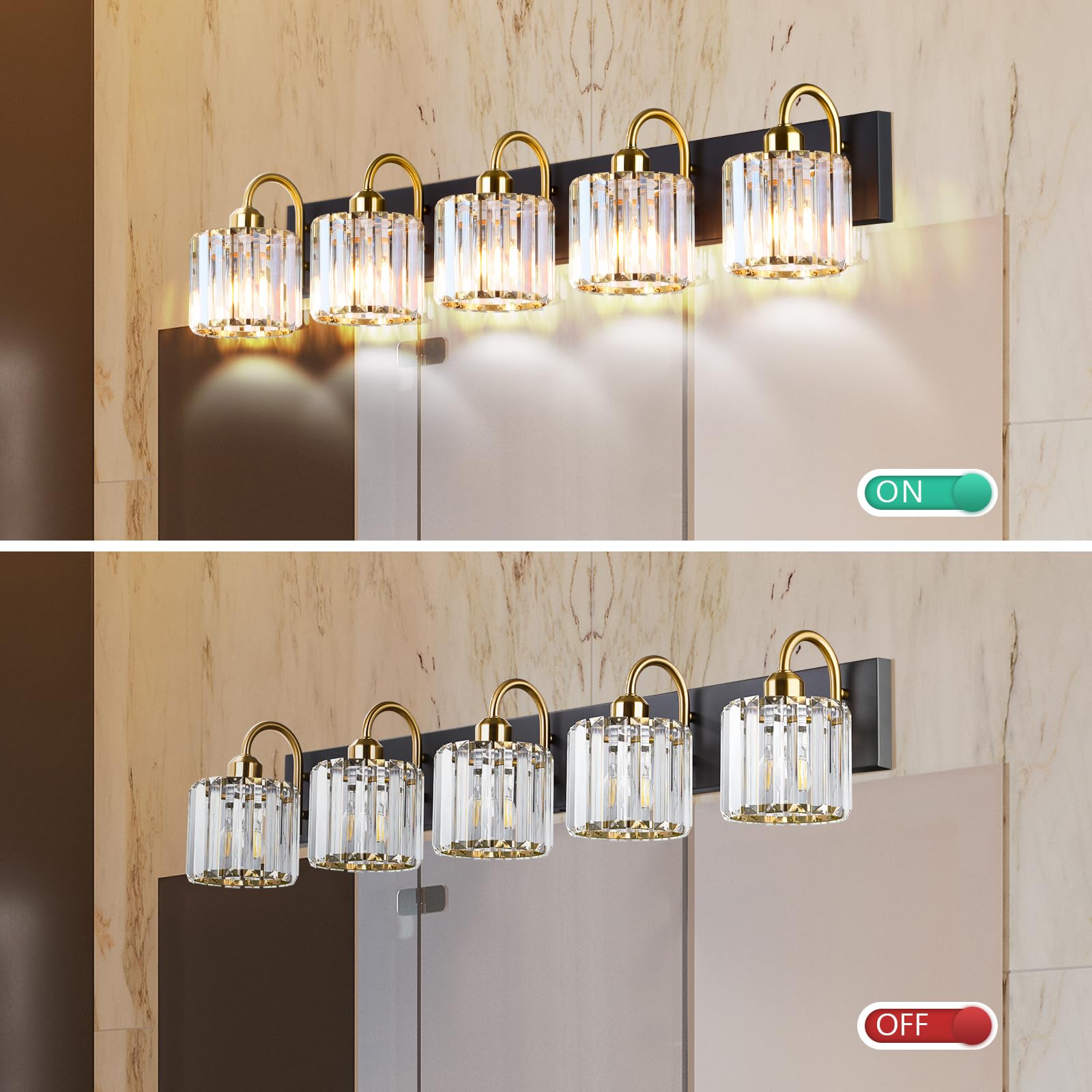 Bathroom Vanity Light,Gold Bathroom Light Fixtures,Vanity Lights For Bathroom,Bathroom Light Fixtures Over Mirror,Black 5 Light