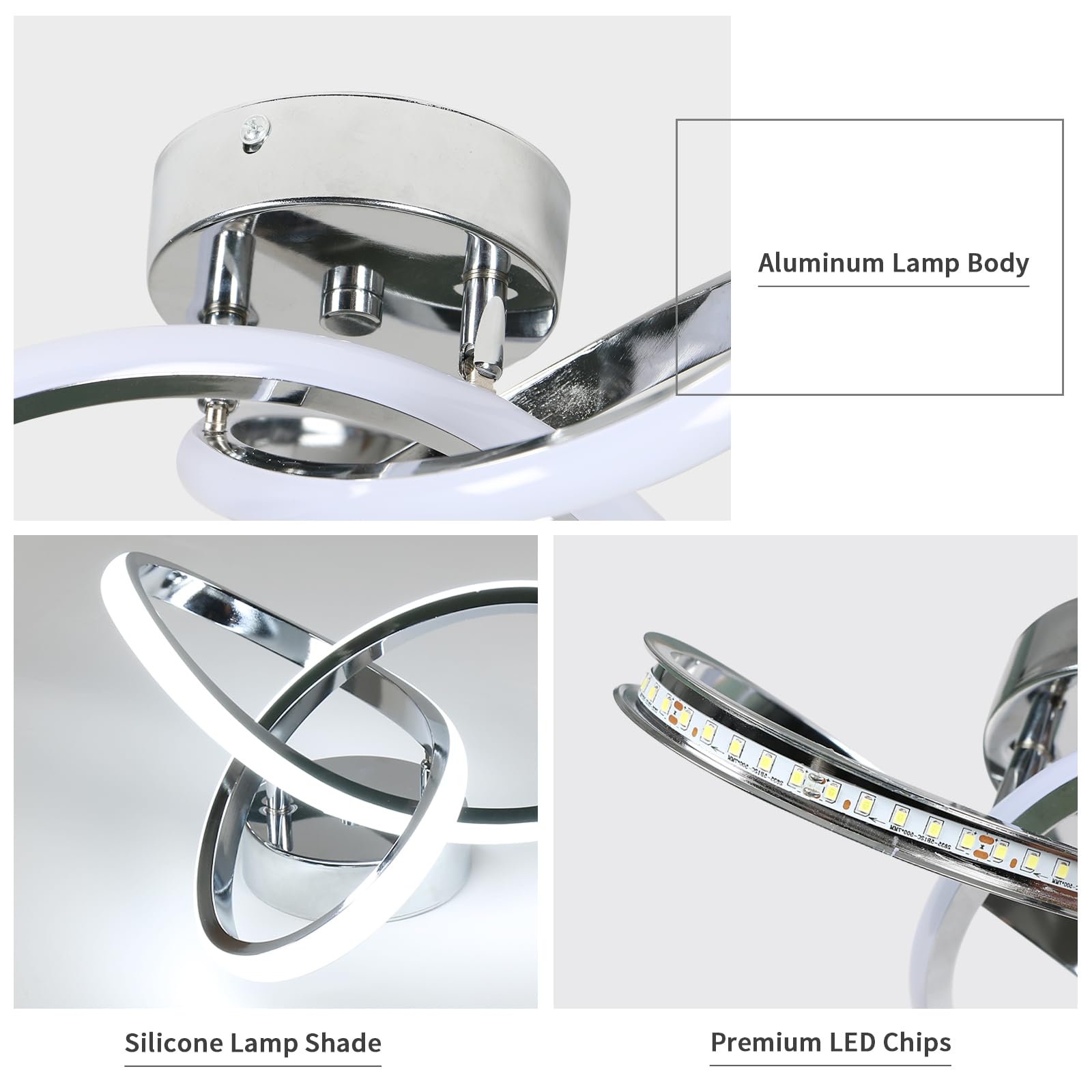 Daxgd Modern Led Ceiling Light, 22W Led 6500K Cool White Spiral Design Hallway Ceiling Light Fixtures For Corridor Aisle Balcony