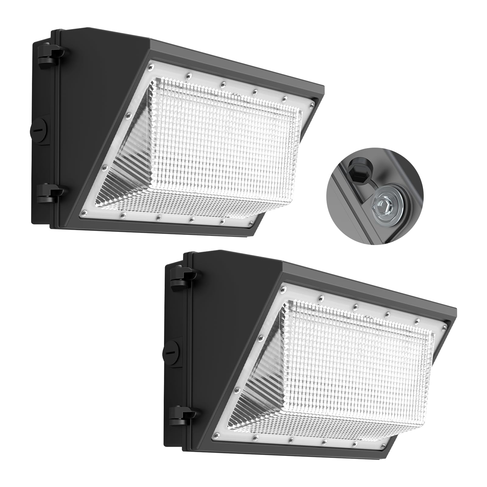 AIKVSXER 130W LED Wall Pack Light 2 Pack, Dusk to Dawn Photocell, 20,800LM 6000K IP65 Waterproof Commercial Wall Pack Light Outd
