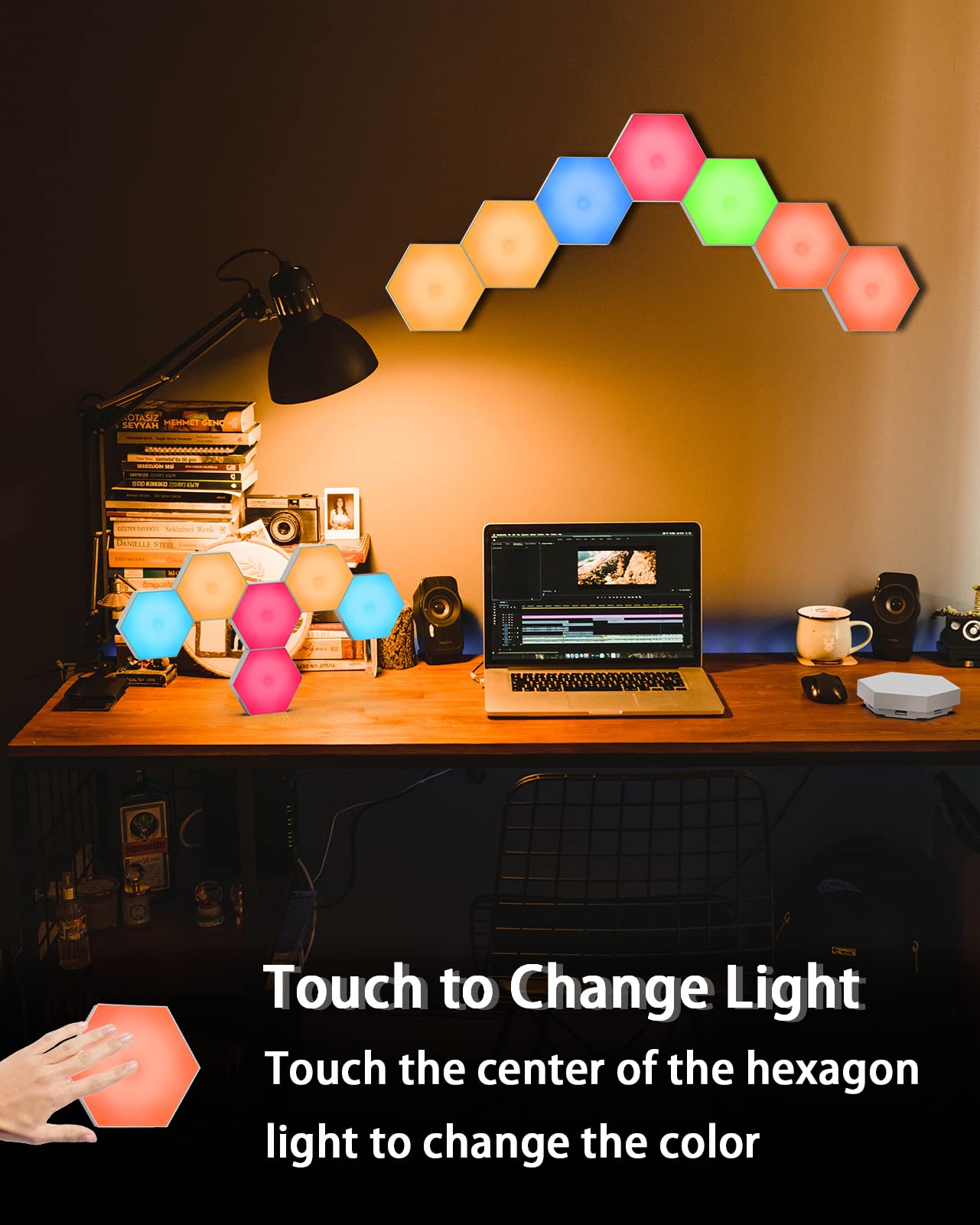 Dejavu Hexagon Touch Led Wall Lights With Remote, Usb Power - Spliceable Light Panels Gift