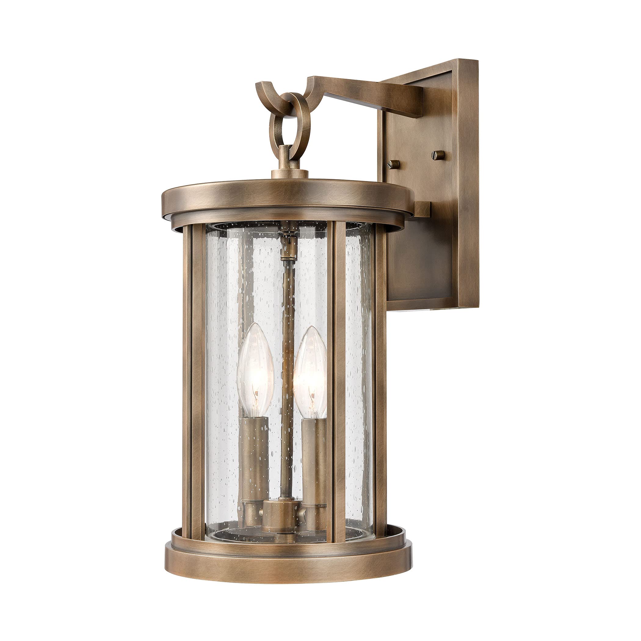 Elk Home 2-Light Outdoor Sconce, 16'' High, Vintage Brass Finish, Aluminum, Stylish Lighting