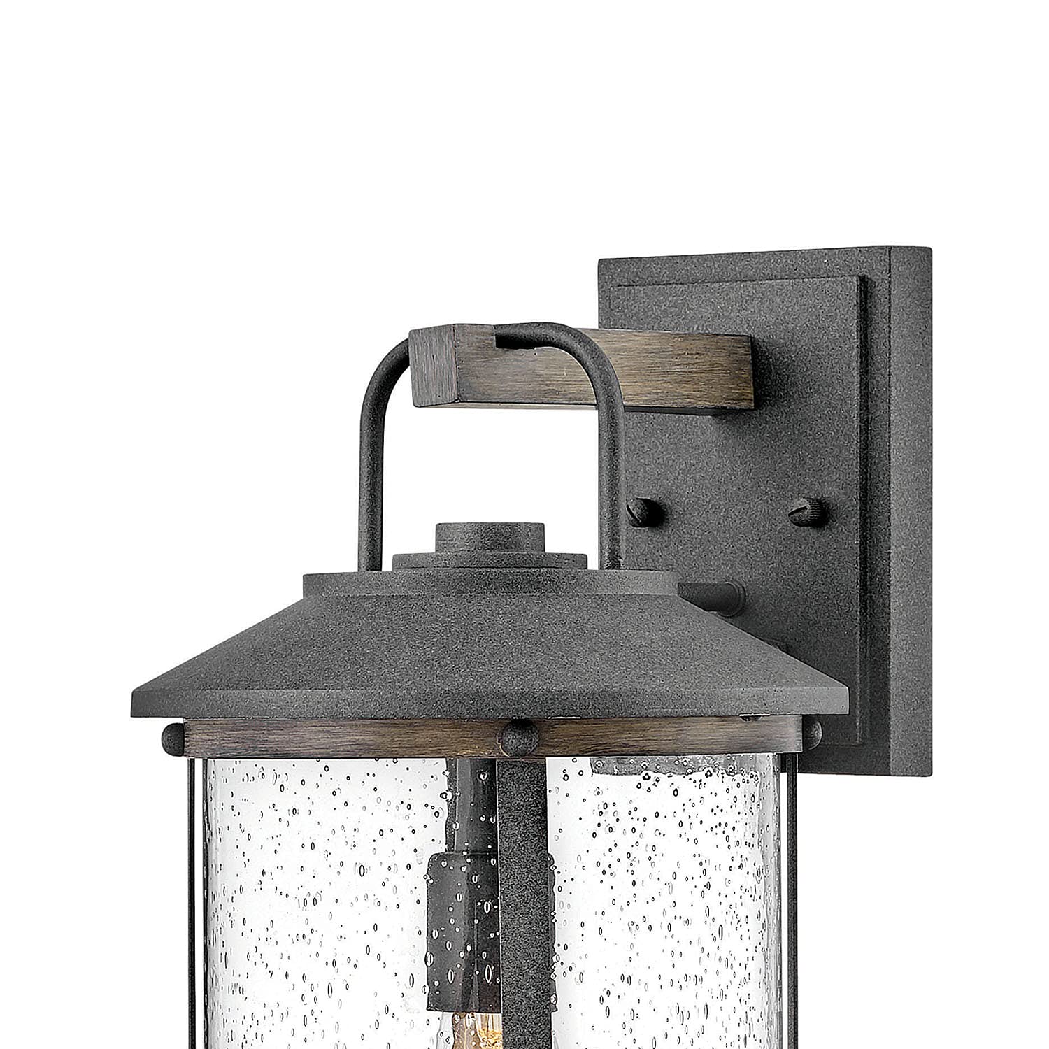 Hinkley Lakehouse Medium Wall Mount Lantern, 1-Light, Aluminum, Aged Zinc with Driftwood Gray Accents, Model 2684DZ