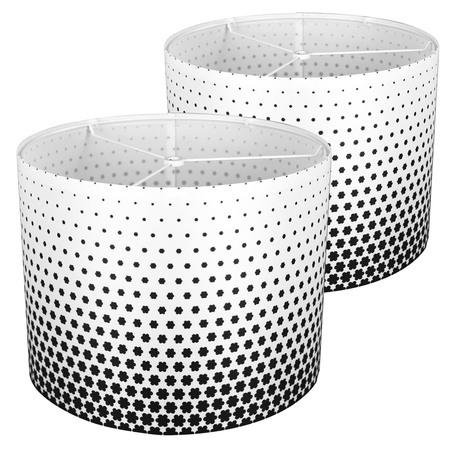 Floral Drum Lamp Shades Set of 2  13x13x10 Inch Spider Fitter Lampshade for Table & Floor Lamp  Printed Design Lamp Shade to Create a Warm & Cozy Ambience for Modern  Farmhouse  Ranch Style Home Decor