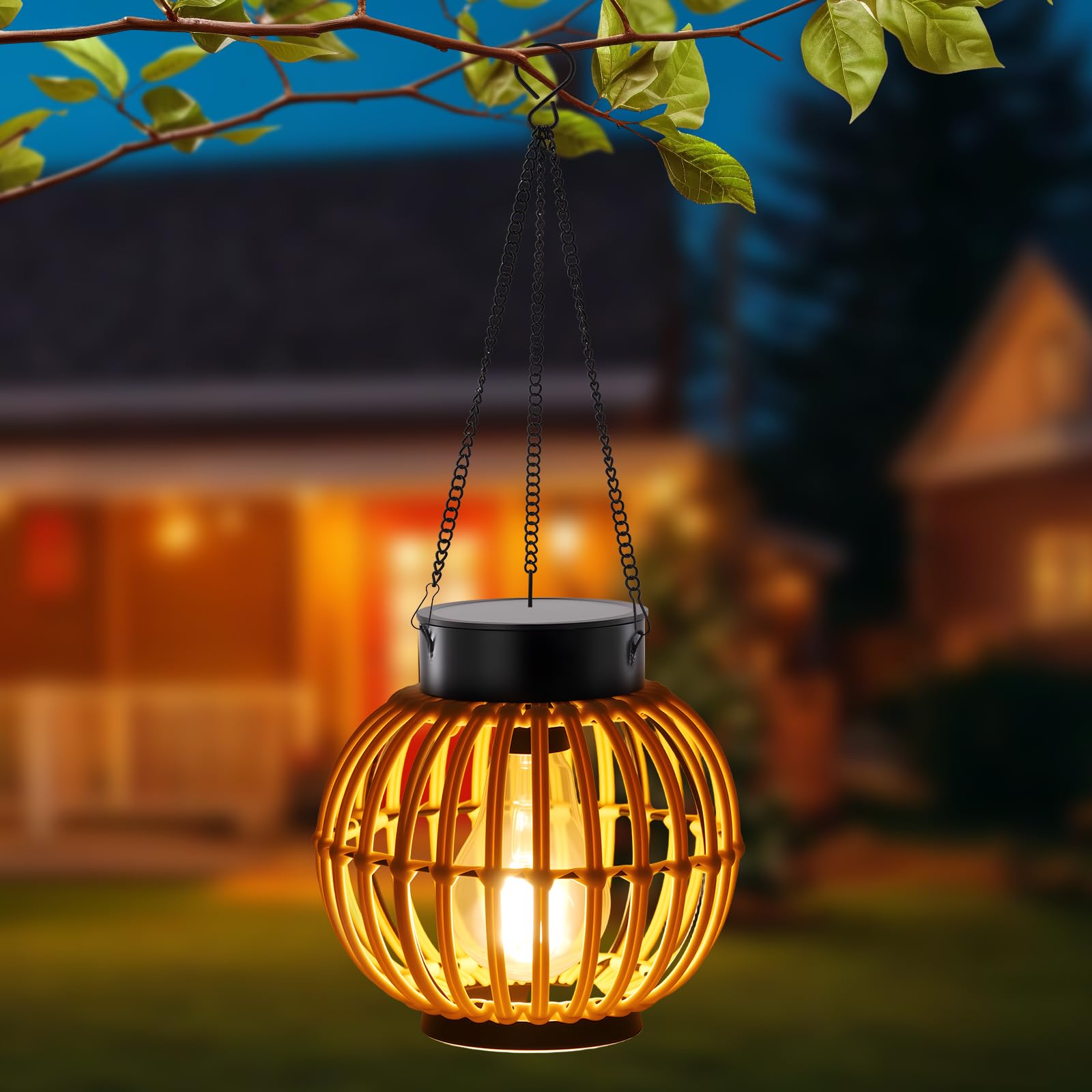 Solar Lanterns Outdoor Lights Waterproof -Hanging Hand-Woven Lanterns, Garden Decor Gifts, Outdoor Solar Table Lamp Camping Ligh