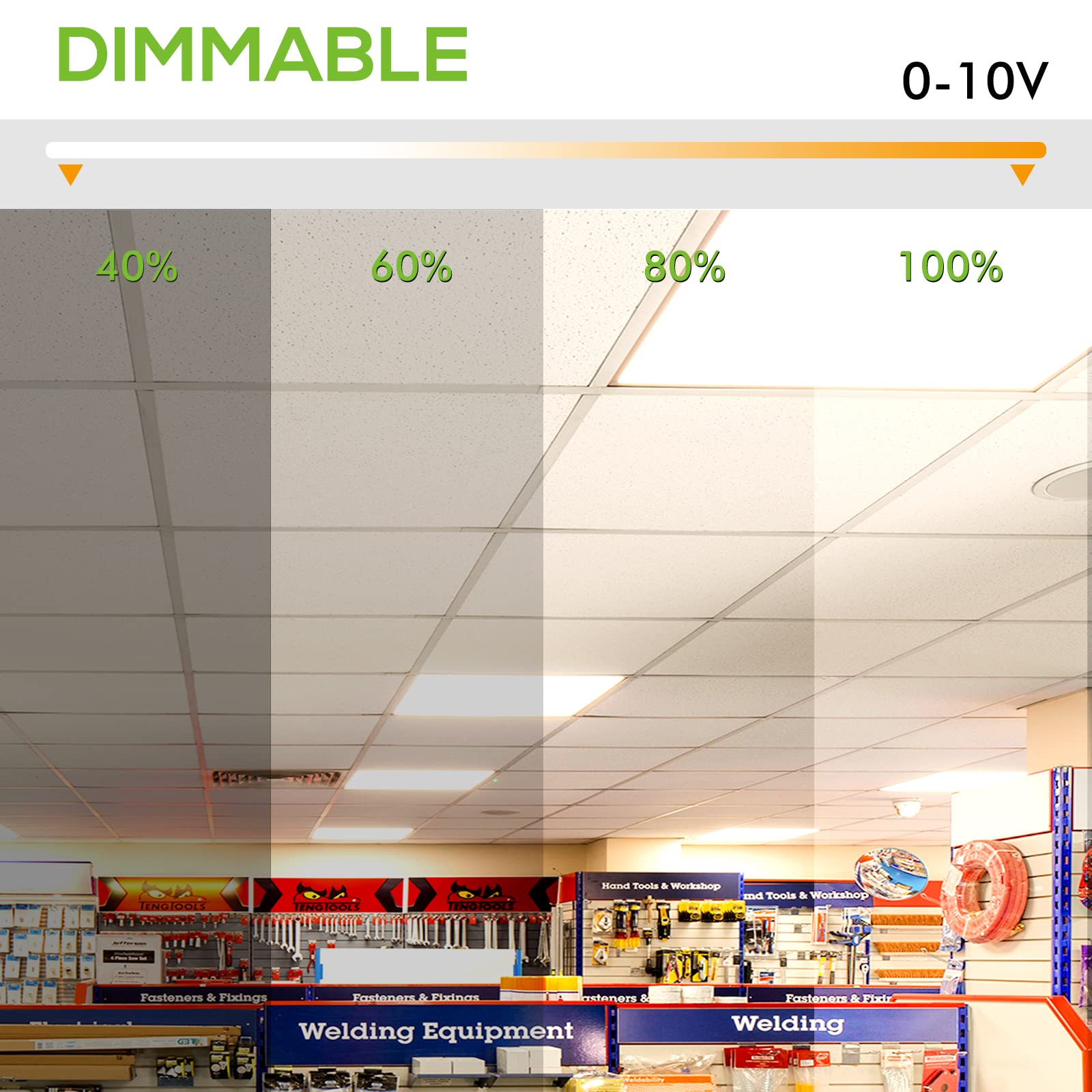 Hykolity (6 Pack 2X4 Ft Led Flat Panel Troffer Light, 30/40/50W 3-Wattage Selectable, 0-10V Dimmable, 5000K 5500Lm Lay In Fixture For Office, 3-Lamp F32T8 Fixture Replacement