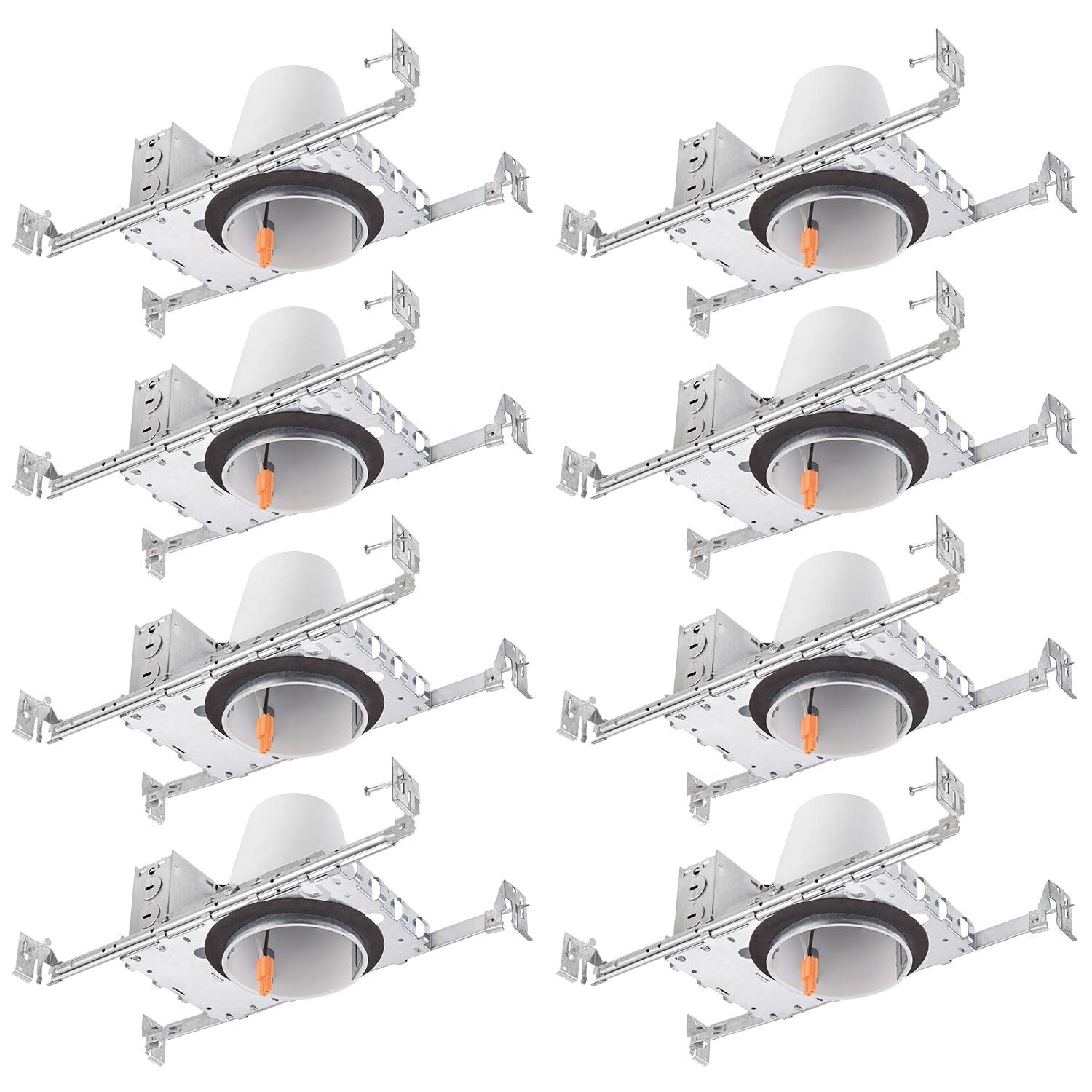 Luminosum 4 Inch New Construction Recessed Can, Air Tight Ic Housing, With Tp24 Connector And E26 Socket, Ul-Listed, 8-Pack