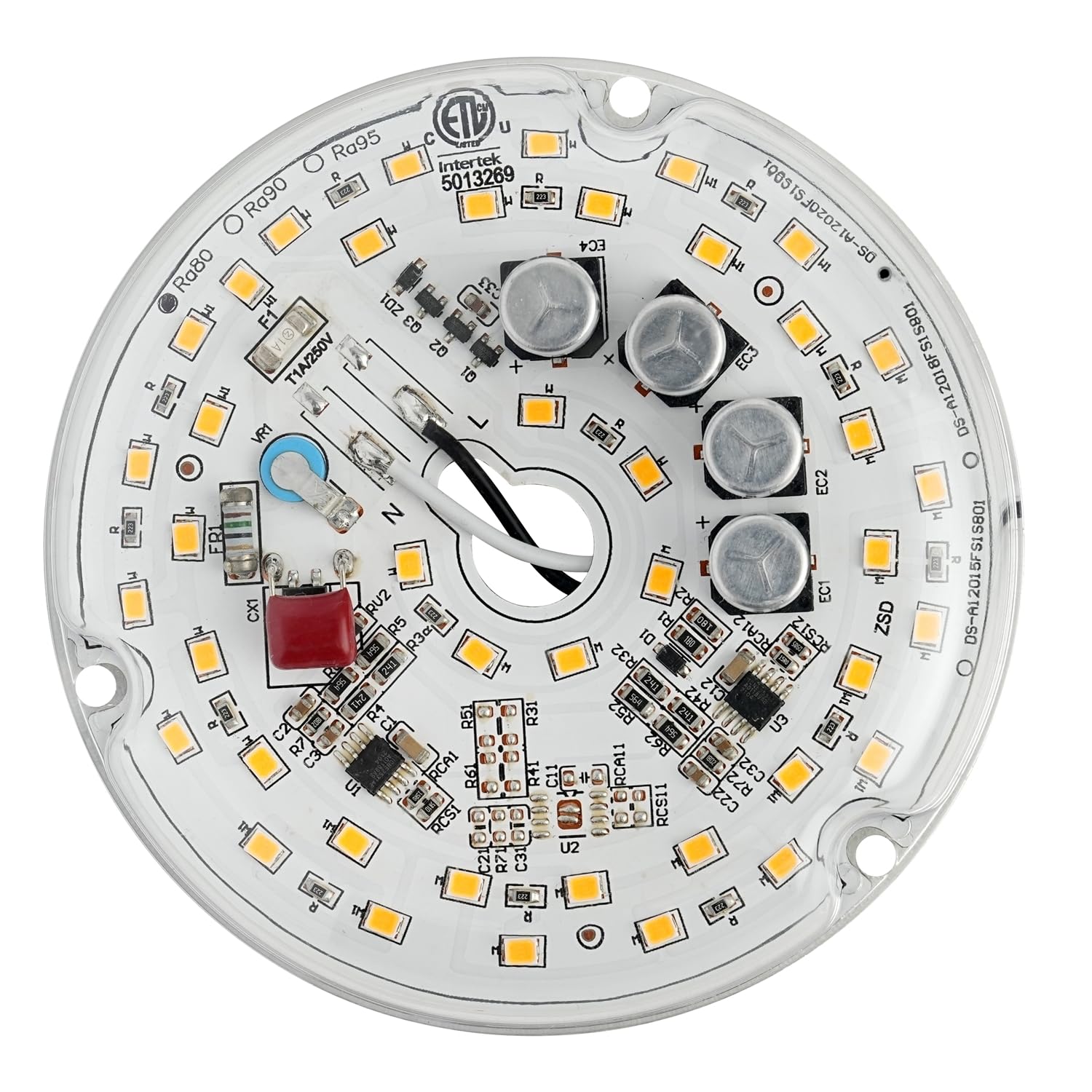 Haoledi 4'' 20W Led Ceiling Fan Light Retrofit Kit, Ceiling Light Replacement Kit, Led Ceiling Flush Light Retrofit Pcb 120V 2400Lm Etl (Warm White 3000K)