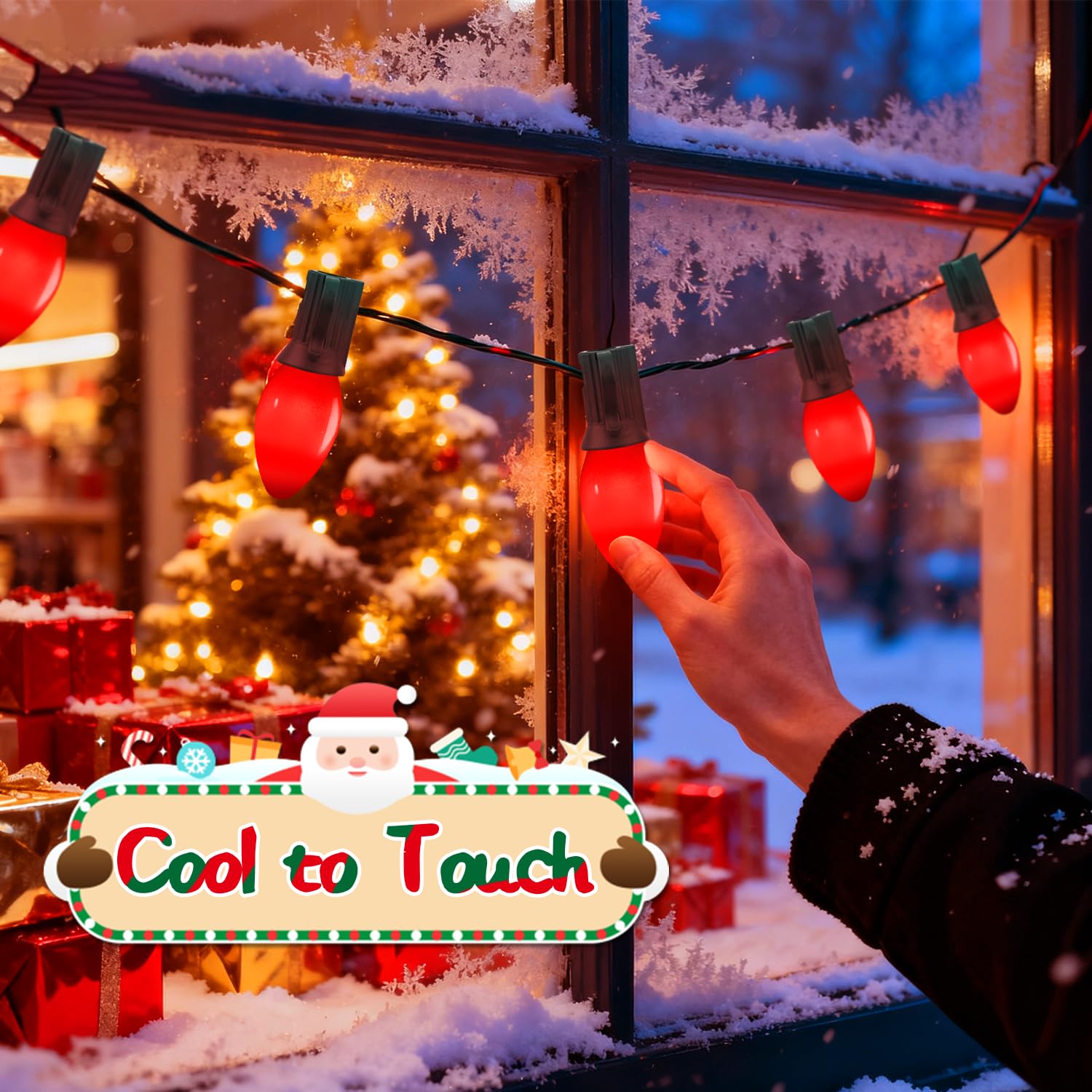 Sotopoo 25 Pack Red Led Light Bulbs C7 Replacement Bulbs - Led Glass Opaque Red Bulbs For Christmas Tree Garland Decor  Christmas Lights Replacement Bulbs For Home Yard Porch Stair  E12 Base  0.6W