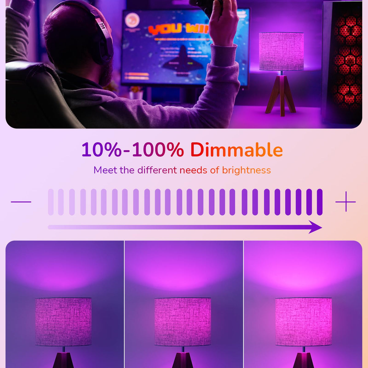 EDISHINE Halloween C35 Purple & Orange Dimmable LED Light Bulb, E12 Ca ...