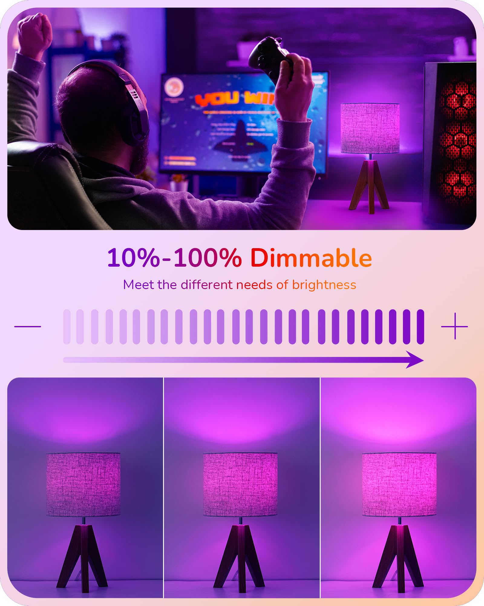 EDISHINE Halloween C35 Purple & Orange Dimmable LED Light Bulb, E12 Candelabra Bulbs, 60 Watt Equivalent, LED Chandelier Bulb, V