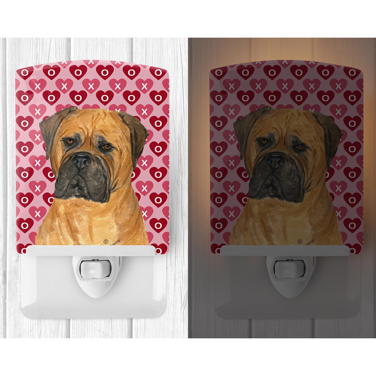 Carolines Treasures Ceramic Night Light, Bullmastiff Portrait, UL-Certified, 6x4x3in, Multicolor, Model SS4517CNL