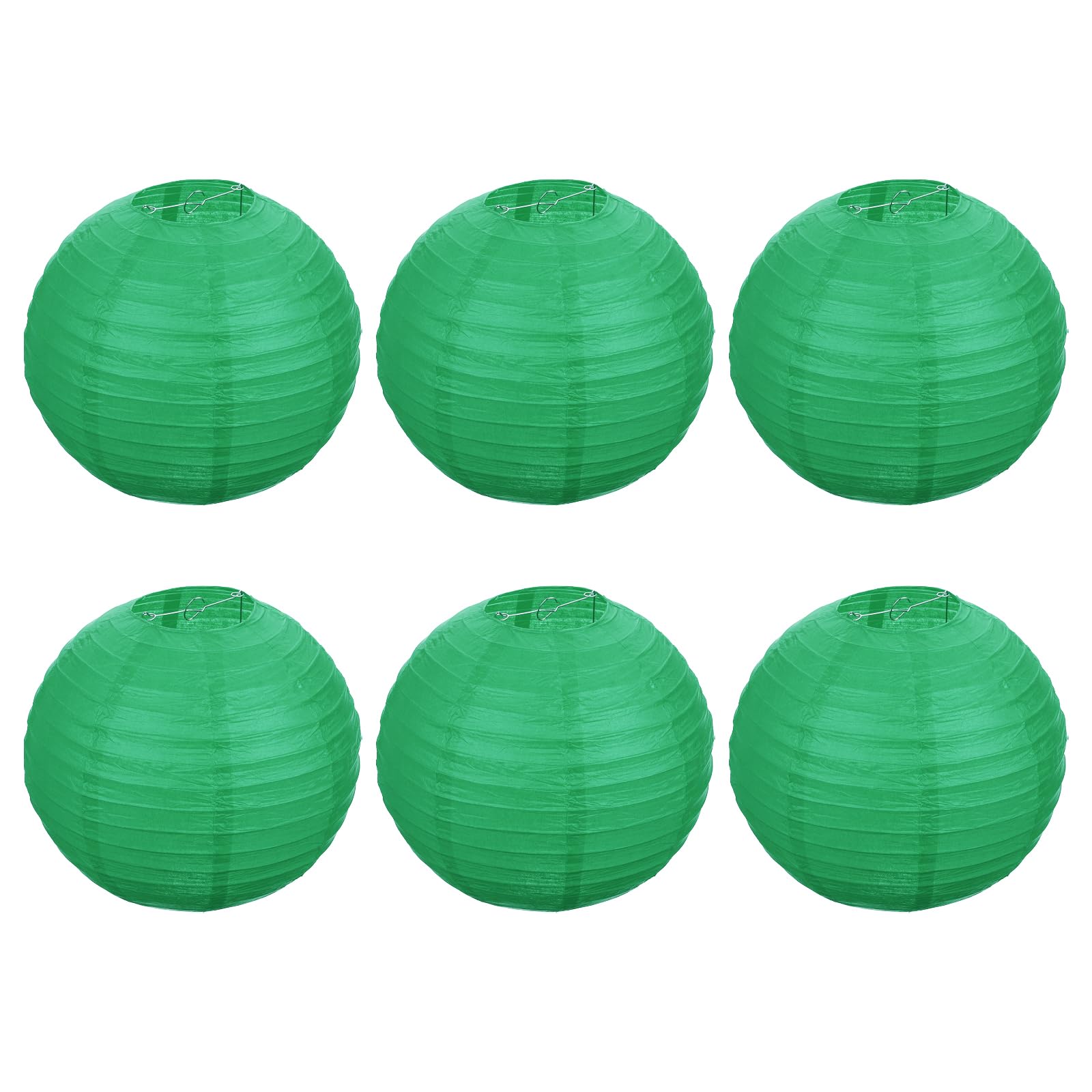 Patikil 12 Inch Paper Lanterns, 6 Pack Round Folding Hanging Lamp Shade For Wedding Home Party Festival Celebration, Dark Green