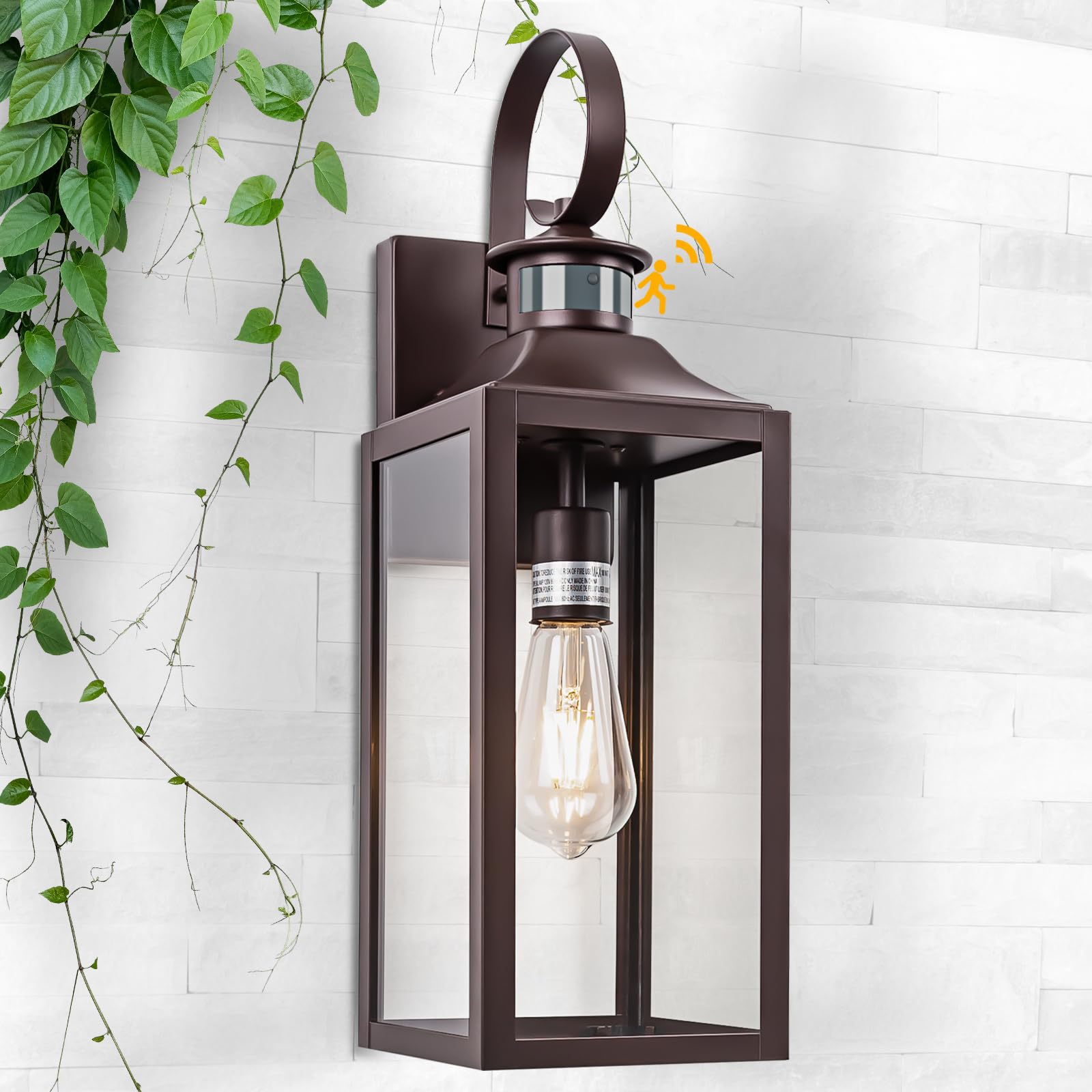 Yolsunes 20&quot; Motion Sensor Outdoor Wall Light - Oil Rubbed Bronze Dusk To Dawn Fixture