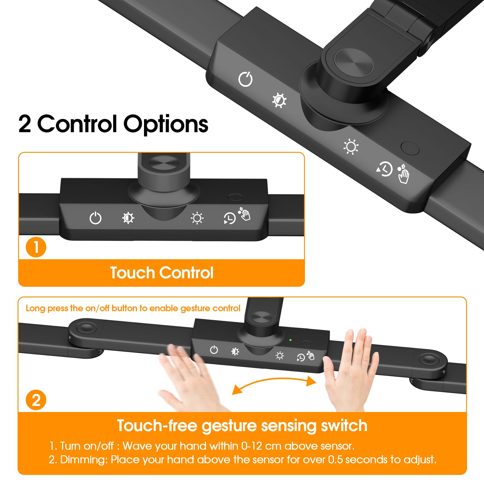 Shinetech Led Desk Lamp With Clamp, Adjustable Desk Light For Home Office With Gesture Sensor, 24W Bright Lamp With Usb, Type C