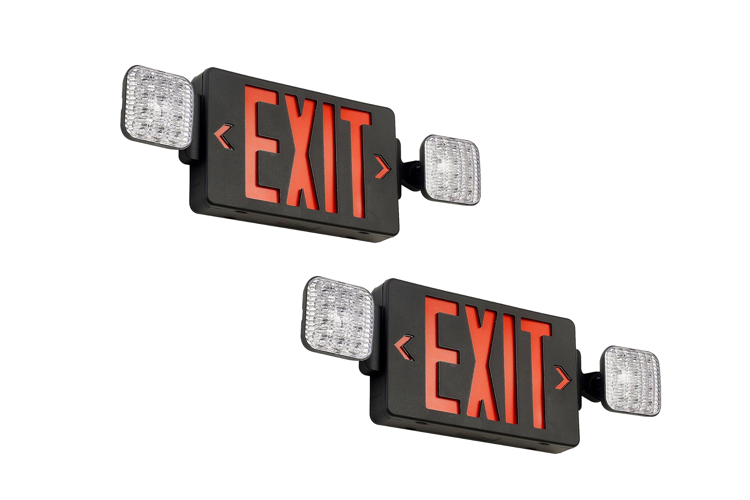TANLUX Black Exit Sign with Emergency Lights, LED Emergency Exit Light with Battery Backup, UL Listed, AC 120/277V, Commercial E