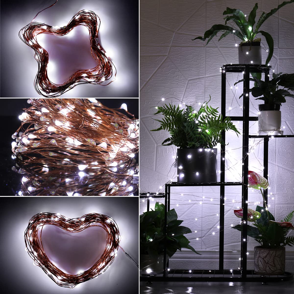 Mikasol Fairy Lights Battery Operated, 16 Packs Mini 3*Aaa Battery Powered Copper Wire Led Starry String Lights Firefly Lights For Bedroom, Christmas, Parties, Decoration (5M/16Ft Cool White)