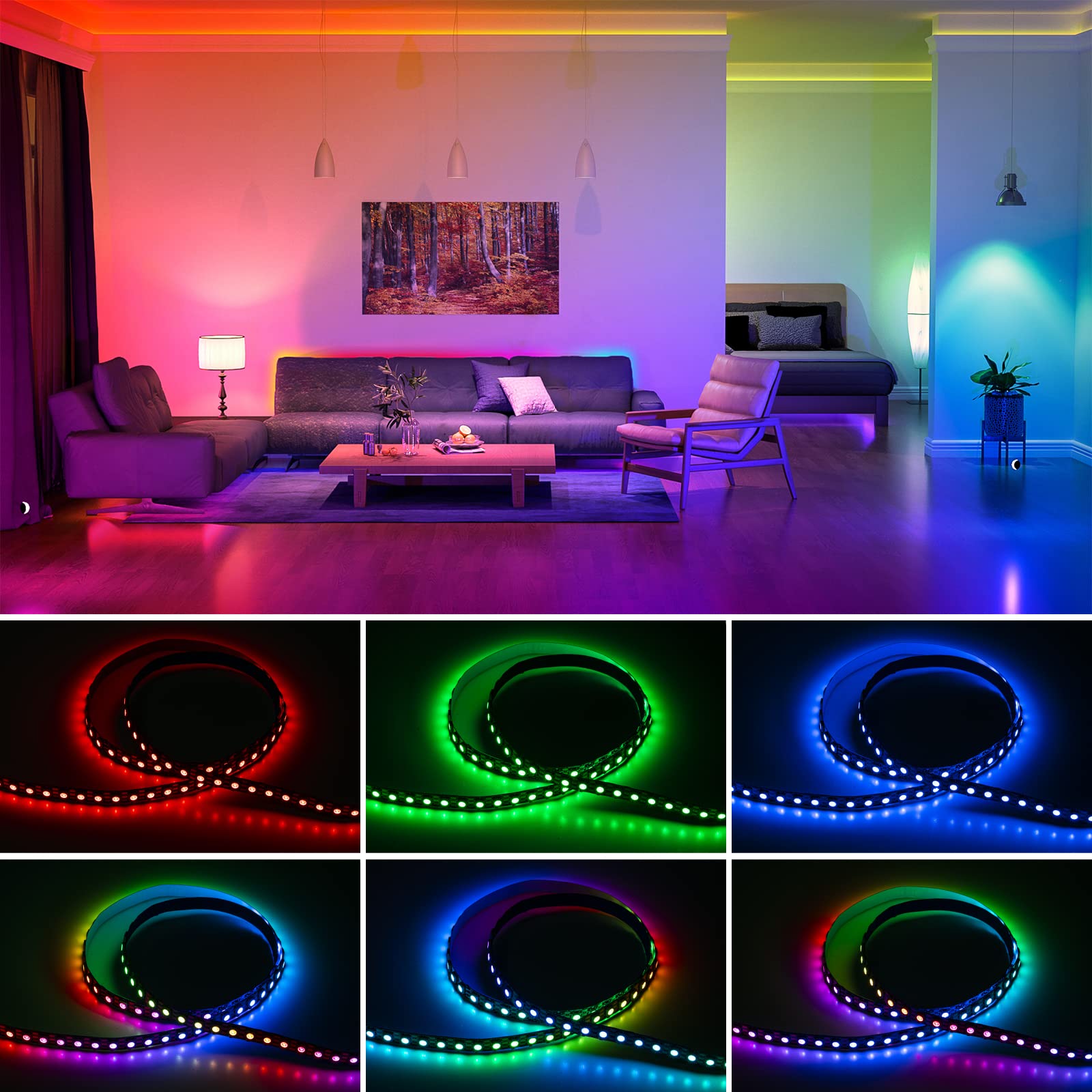 Sezo Ws2812B Led Strip Light 3.3Ft 100Leds Dc5V Individual Addressable Led Strip Smd5050 Rgb 100Pixel Dream Color Programmable L