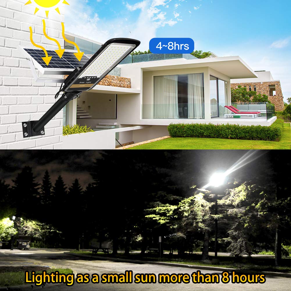 Ruokid 16000Lm Solar Street Light, Ip67 Waterproof Led Flood Light For Yard & Garden