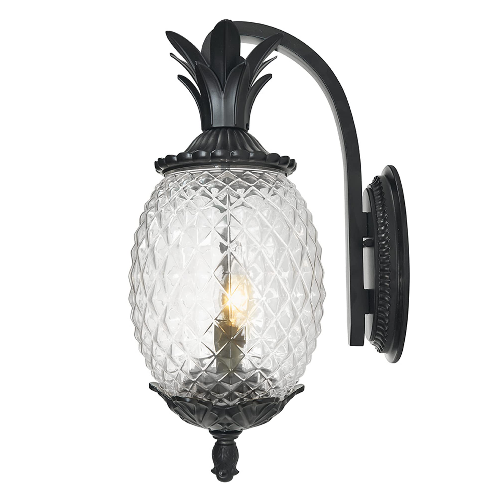 Acclaim Lighting | 7502Bk | Lanai Collection | Large Outdoor Wall Mounted Pineapple Dimmable Lantern | Durable Anti-Rust Cast Al