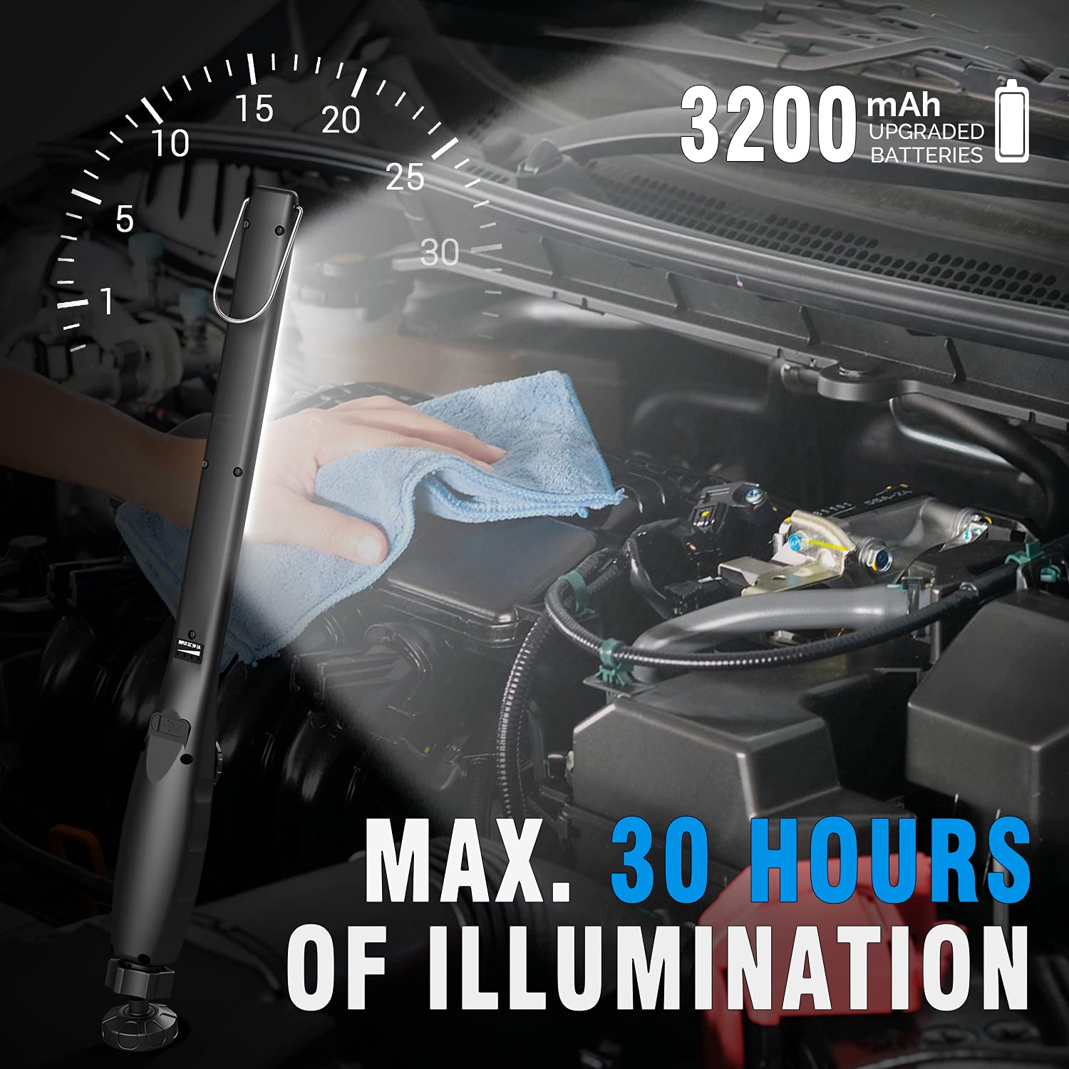 Dr. Prepare Led Work Light, 700 Lumens Rechargeable Work Light, Cordless Portable Magnetic Cob Led Work Light, Inspection Light For Car Repair, Home, Garage, Emergency, 2 Pack