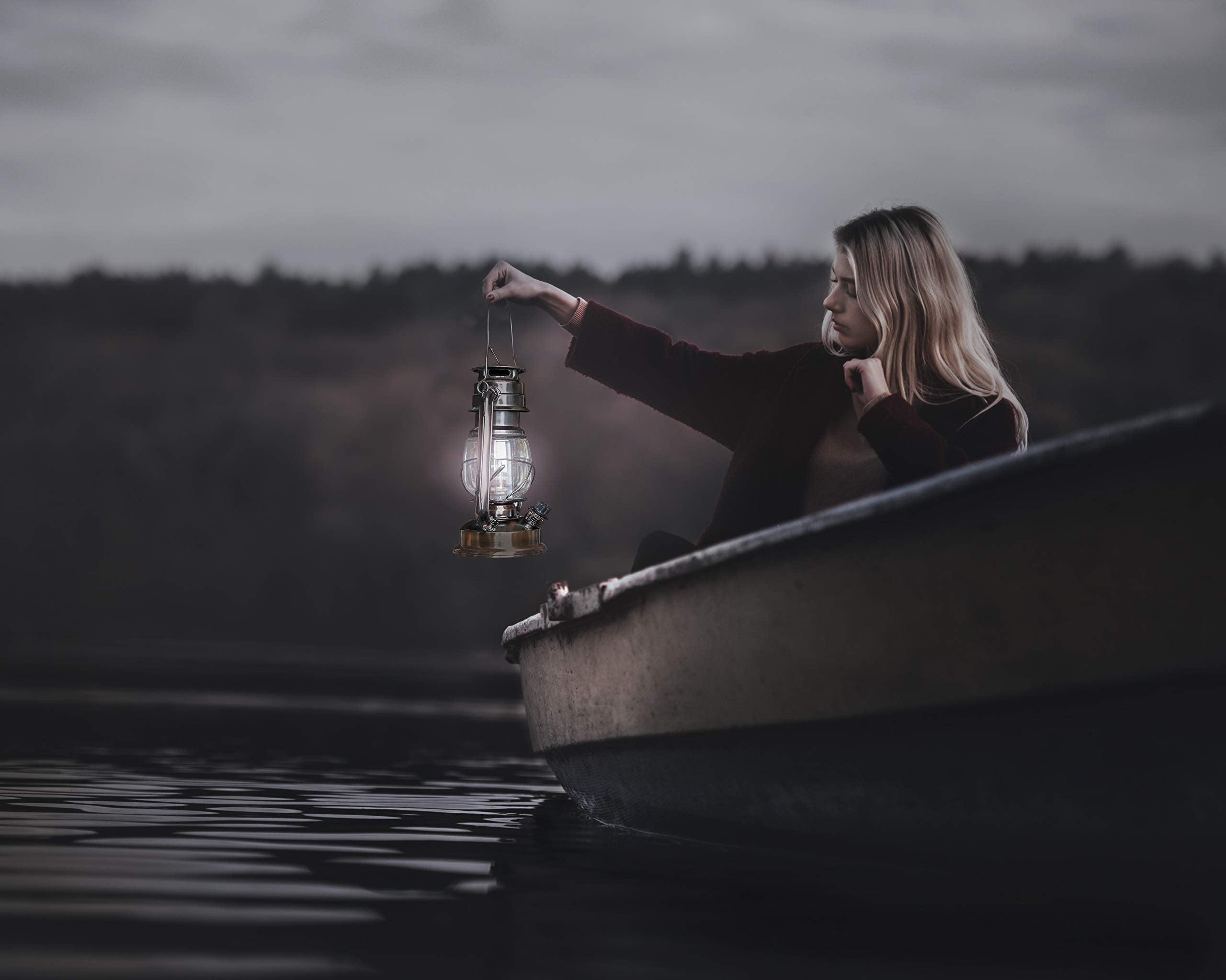 Yakii Led Vintage Lantern Metal Hanging Hurricane Lantern 12 Led Dimmer Switch Cold White Battery Operated Lantern Power Outage