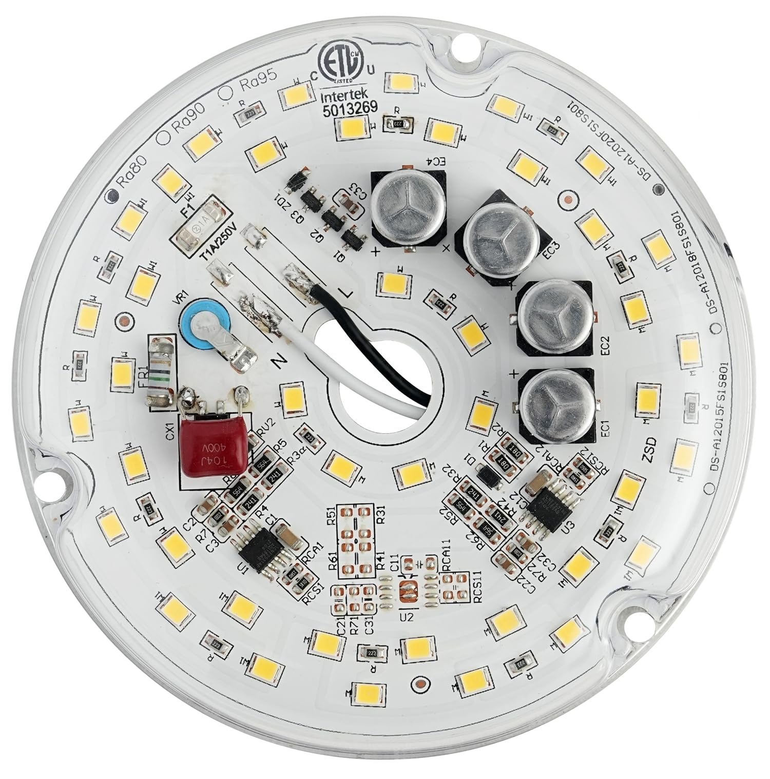 Haoledi 4'' 20W Led Ceiling Fan Light Retrofit Kit, Ceiling Light Replacement Kit, Led Ceiling Flush Light Retrofit Pcb 120V 2400Lm (2-Pack White 5000K)