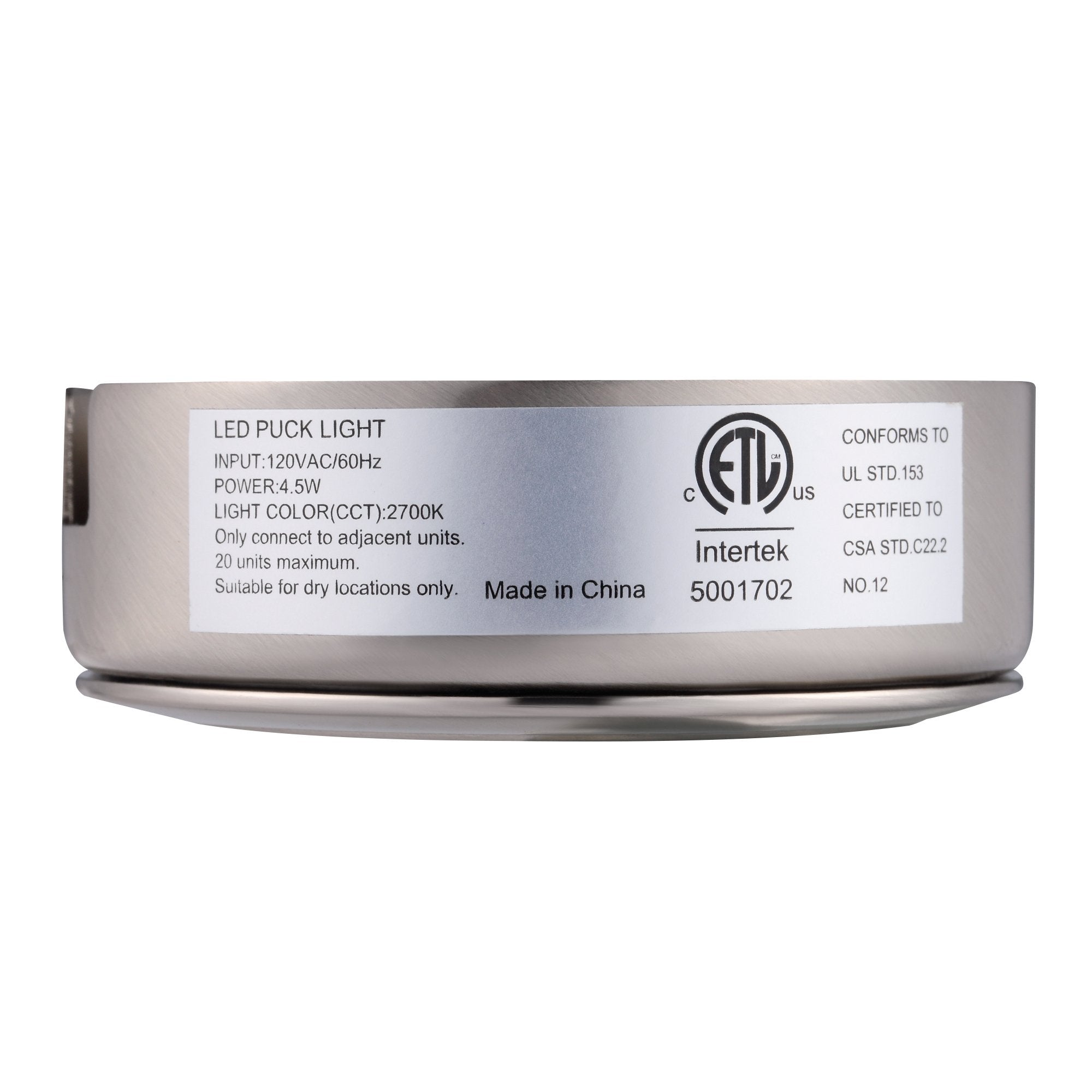 Getinlight Swivel Led Puck Light Kit With Etl List, Recessed Or Surface Mount Design, Warm White 2700K, Brushed Nickel Finish, (Pack Of 3), In-0107-3-Sn