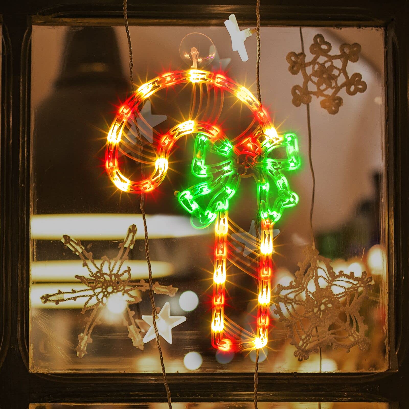 LAMPHOME 18 50 Lighted Candy Cane Christmas Light  Window Sculpture Decoration