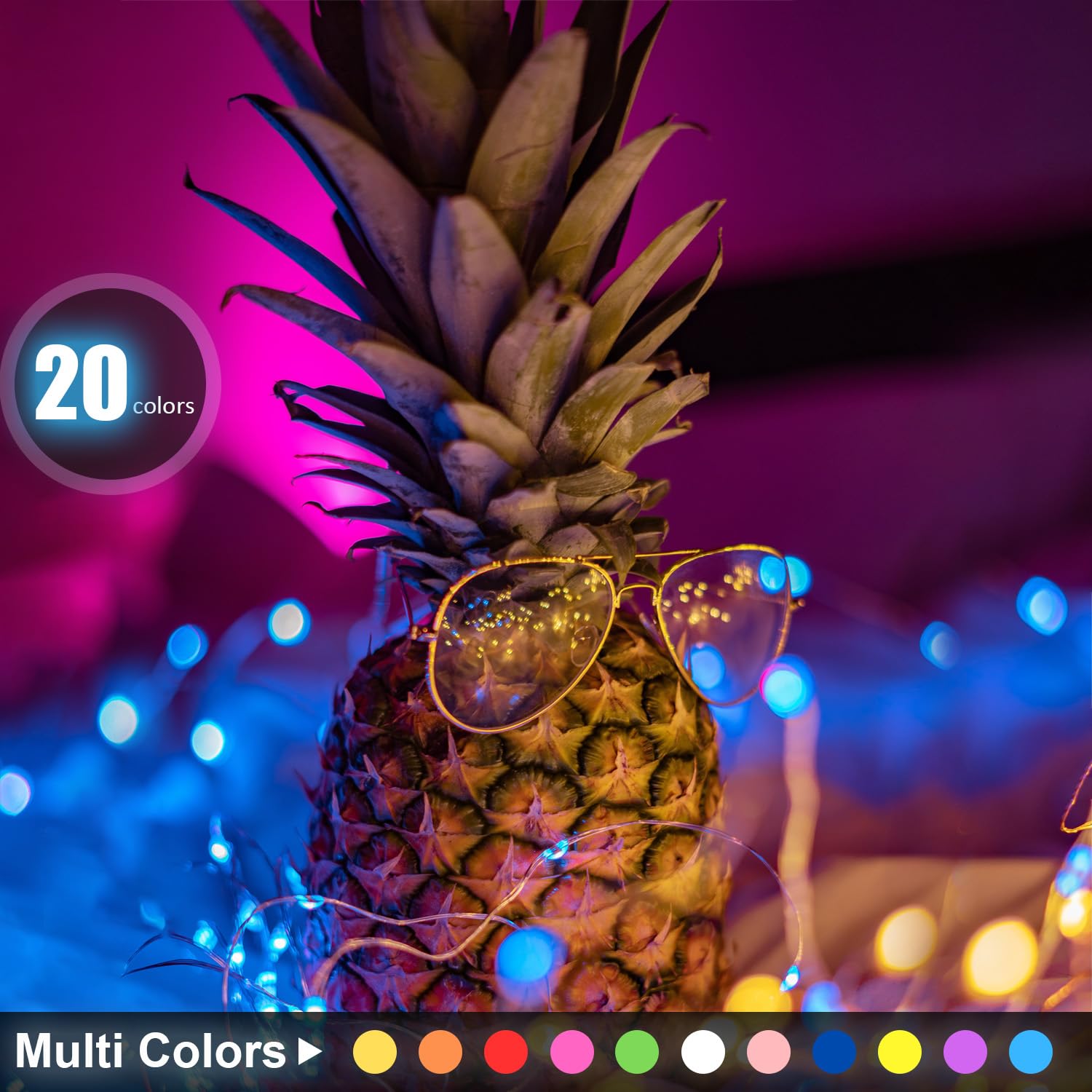 Homestarry Fairy Lights USB Plug 33ft 100LEDs Warm White Color Changing String Lights Model HS-16-002