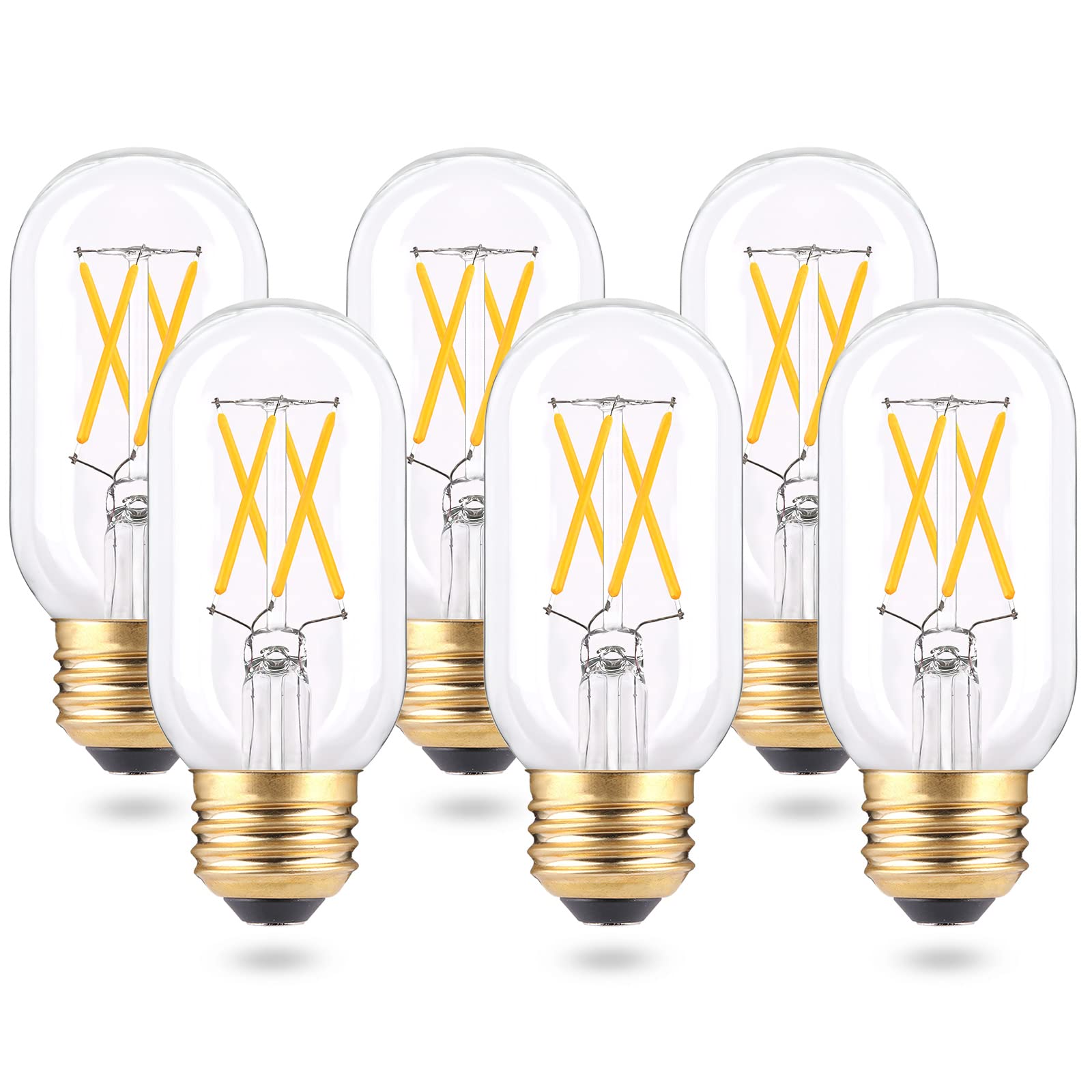 Dimmable E26 Led Edsion Bulbs 40Watt Equivalent- 3000K Soft White- T45/T14 4W Tubular Light Bulbs- Vintage Led Filament Bulbs Fo