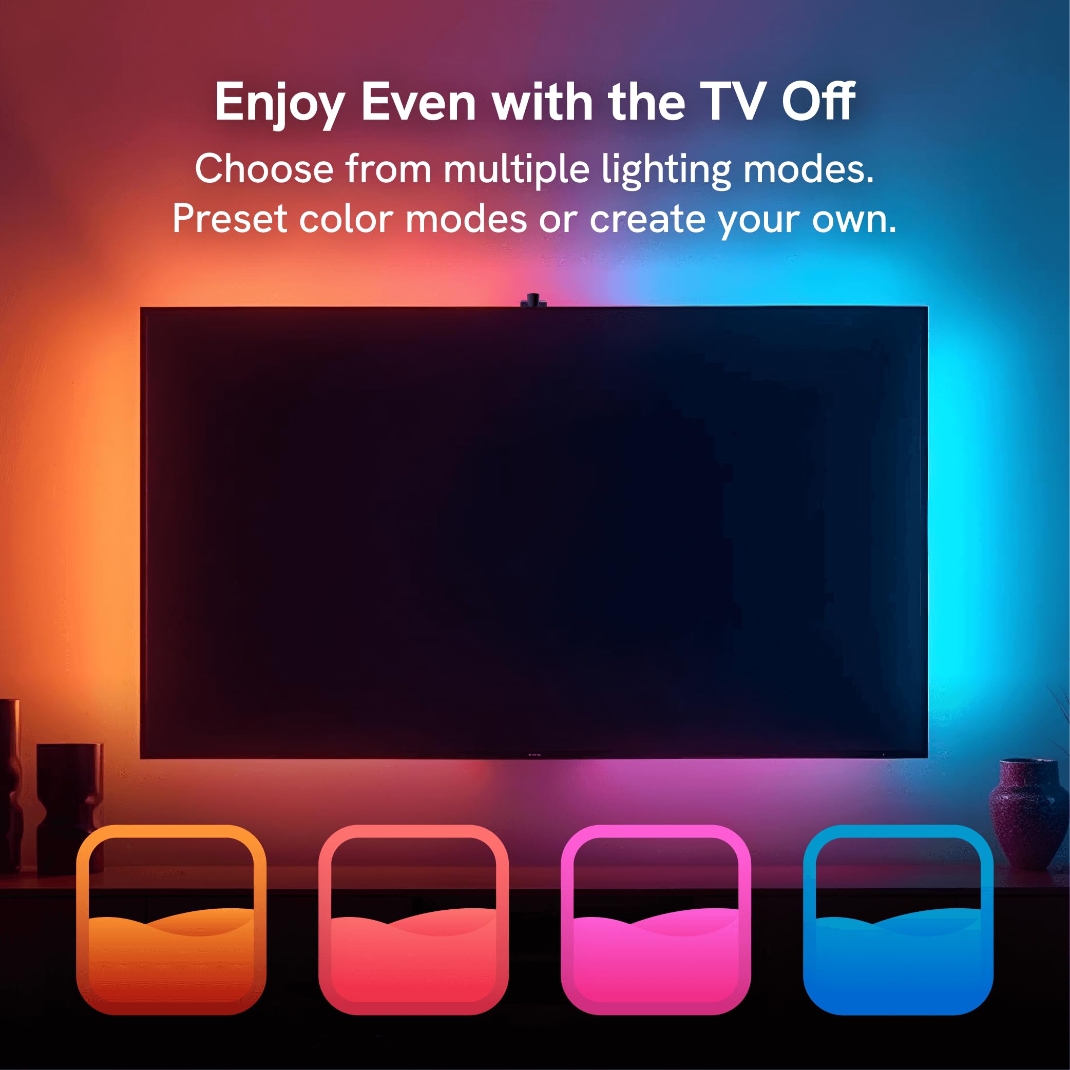 Aura TV Backlight for 70-85 inch TVs | Color-Sync Technology | Multi-Color LED RGBMC Lights | Wi-Fi | App Controlled | AI Sync S