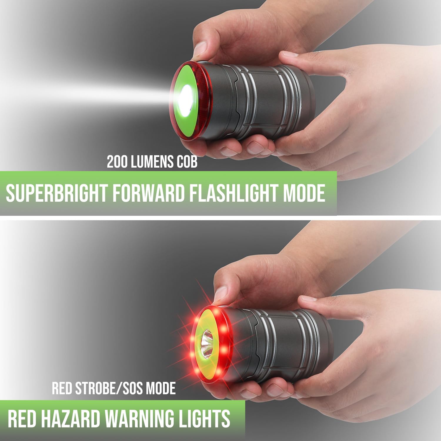 Lichamp Collapsible LED Camping Lantern, Portable Lightweight Waterproof LED Flashlight, 4 Light Modes, Survival Kits for Indoor