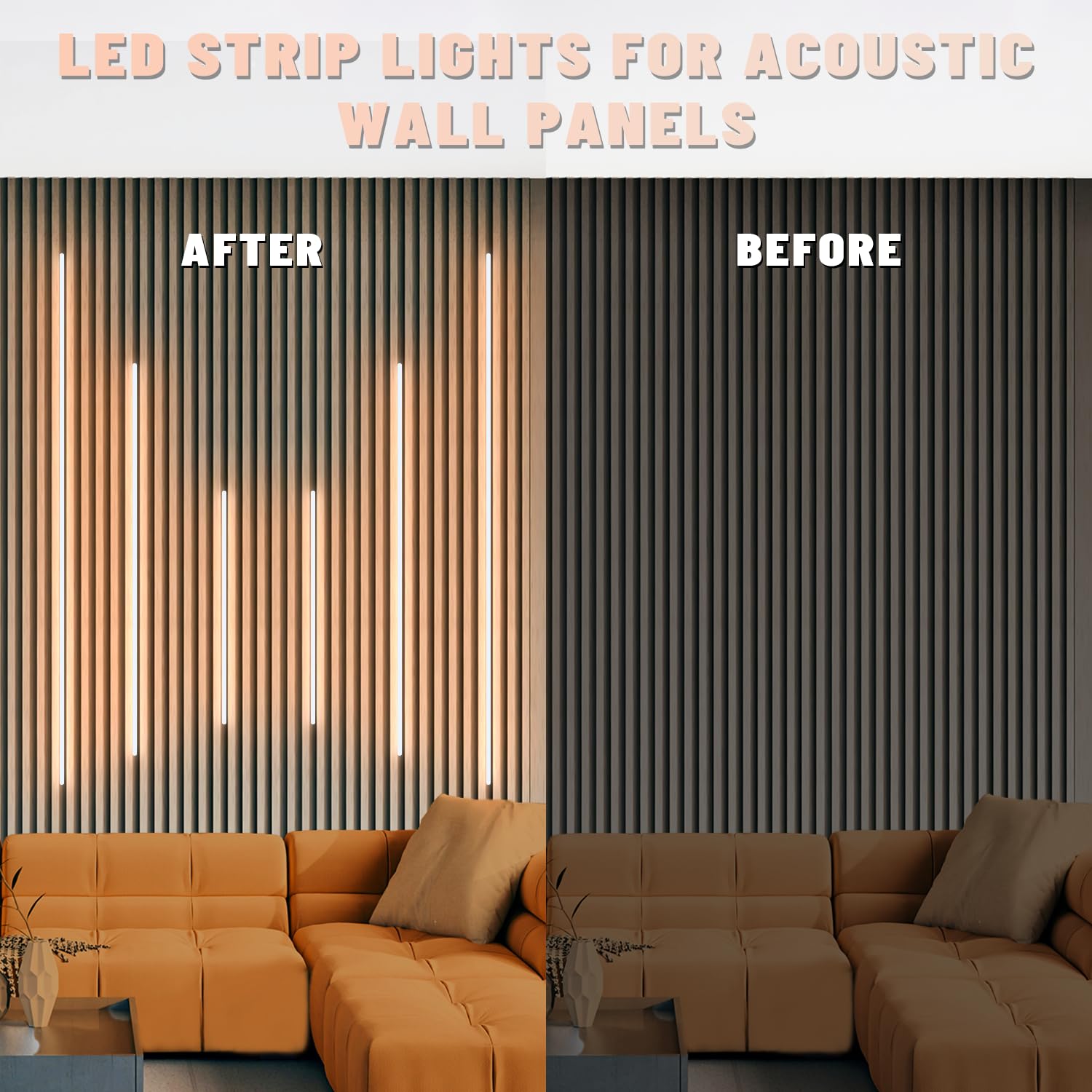 Lichaser LED Recessed Lighting, 6 Pcs 3000K Dimmable Warm White Strip Lights, Self-Adhesive for Slat Wall, Model Spider T, 2*