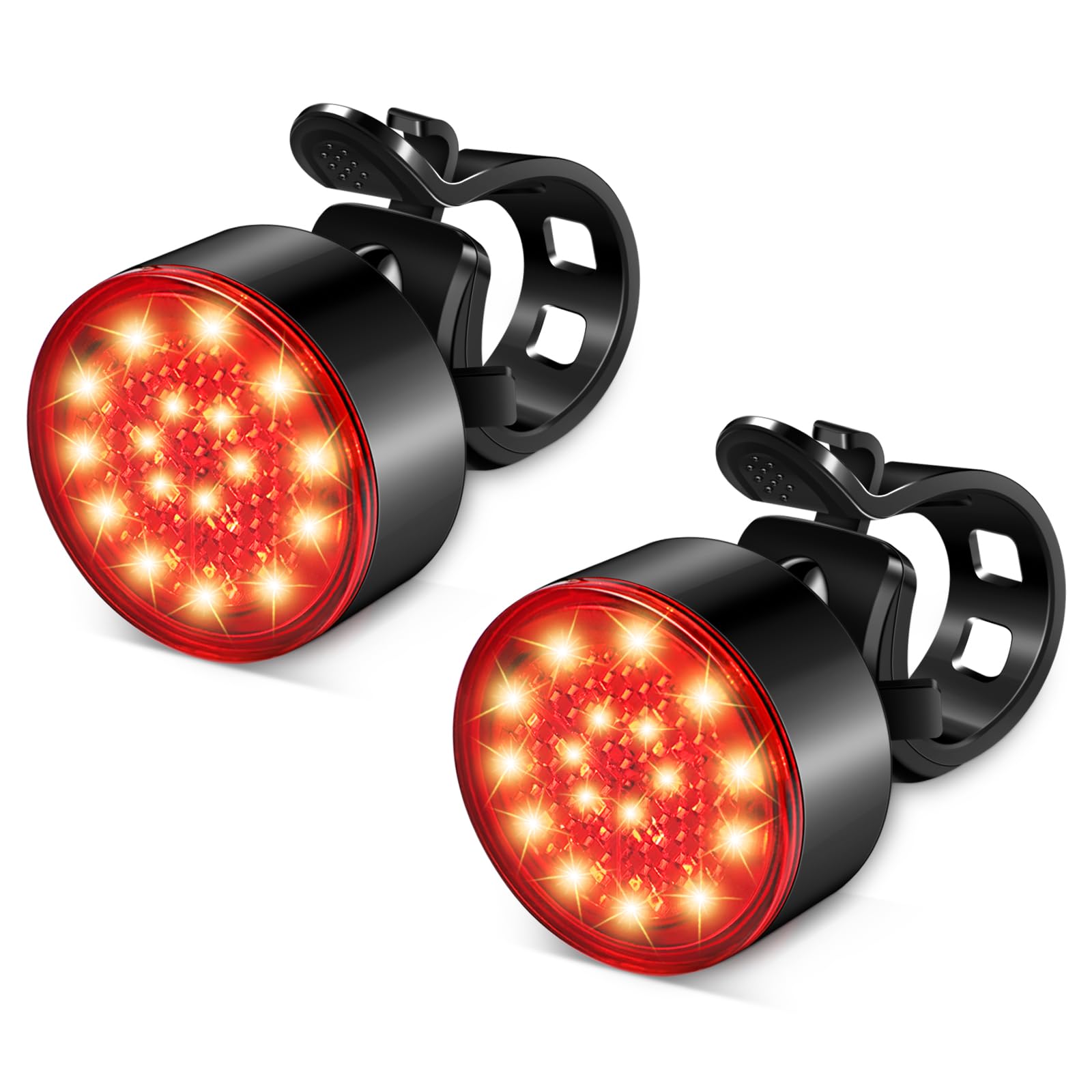Ascher USB Rechargeable LED Bike Tail Lights 2 Pack, Bright Bicycle Cycling Rear Light, 4 Light Mode Options Safety Bike Light f