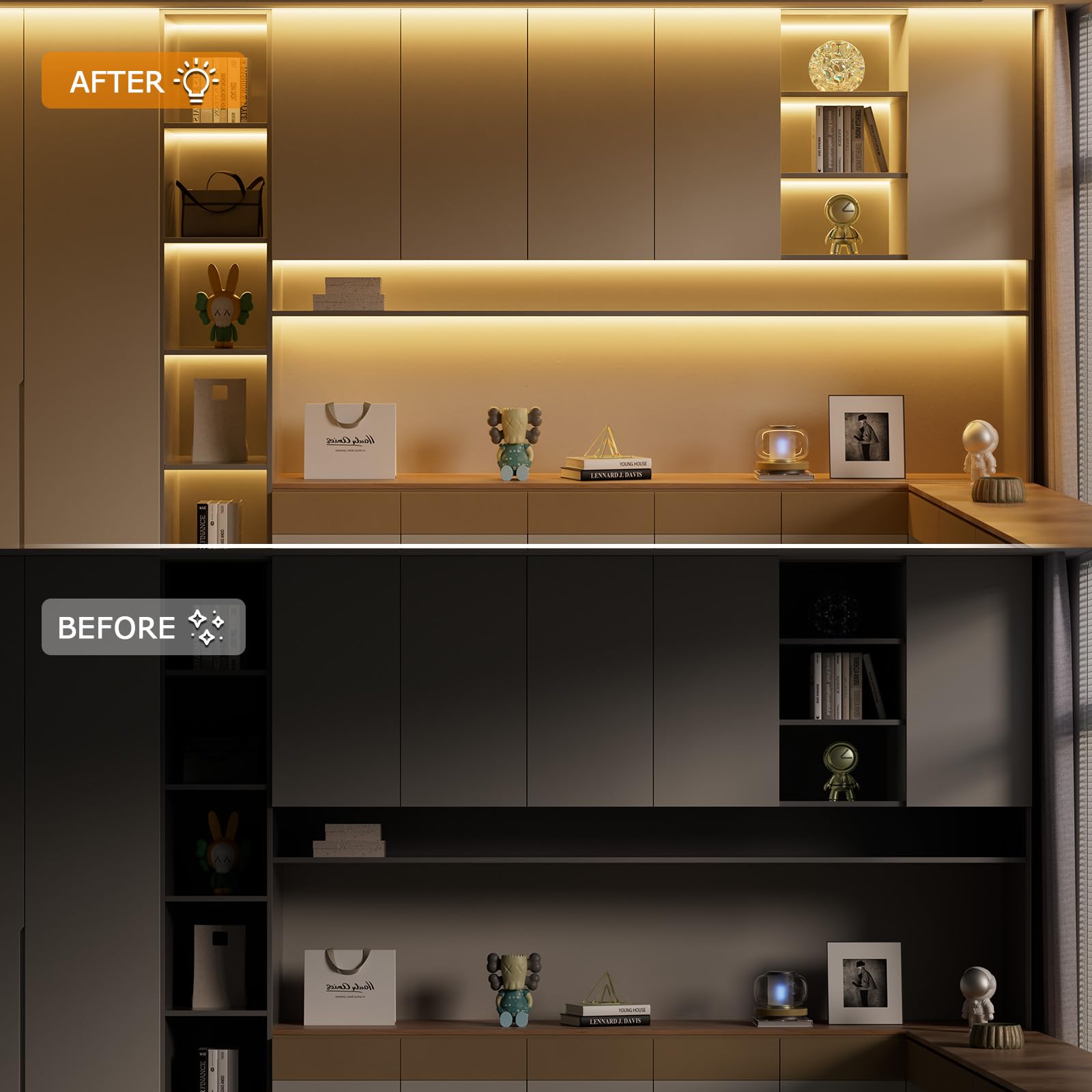 Pautix Cob Led Strip Light 2700K,16.4Ft Dimmable 2520Leds Dc24V Warm White Led Strip Lights,High Lumen Tape Lights Kit With Rf Remote Timer Function And 36W Power Supply For Home, Kitchen Diy Lighting