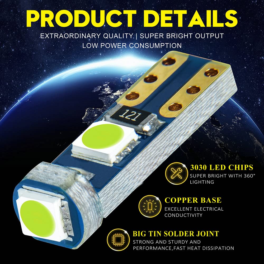 Dodofun Ice Blue T5 37 74 Led Bulb With Twist Lock Socket Pc74 Pc37 Dashboard Instrument Panel Gauge Cluster Light Pack Of 10