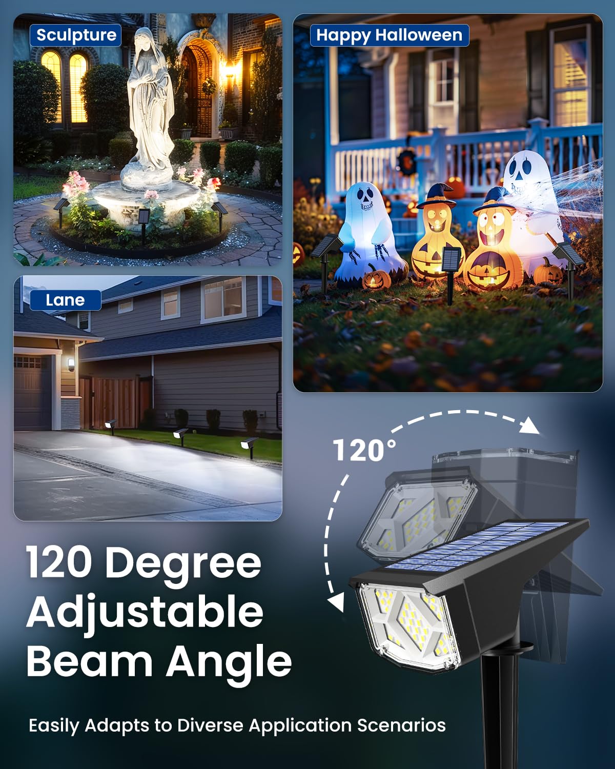 Auderwin Solar Spot Lights Outdoor, 10 Pack Waterproof Ip65, Cool White Landscape Lighting