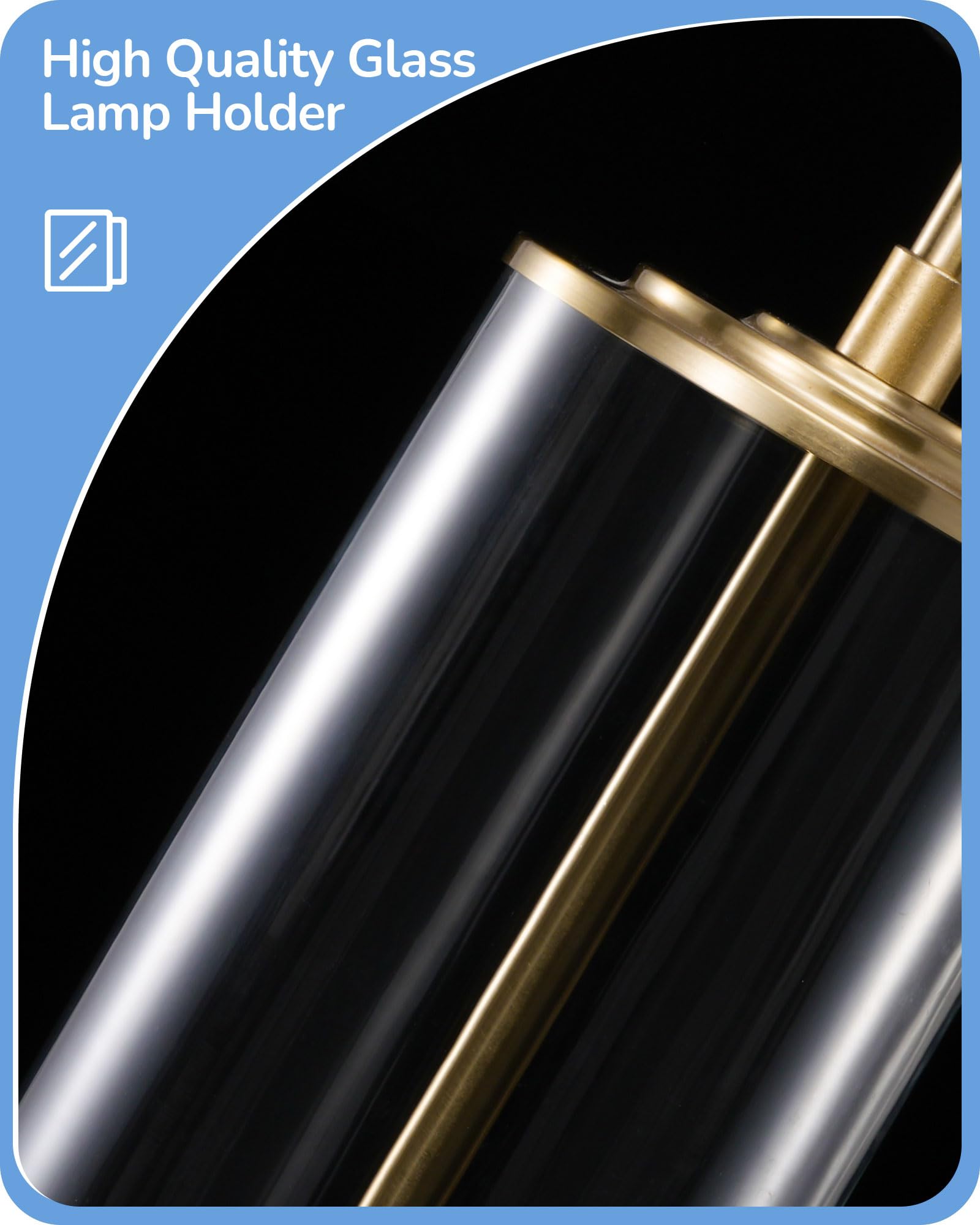 EDISHINE 23.6 Glass Table Lamp Set of 2 - DIY Fillable Base, White Linen Shade, Gold, UL Listed, Tall Bedside Lighting for Living Room & Bedrooms