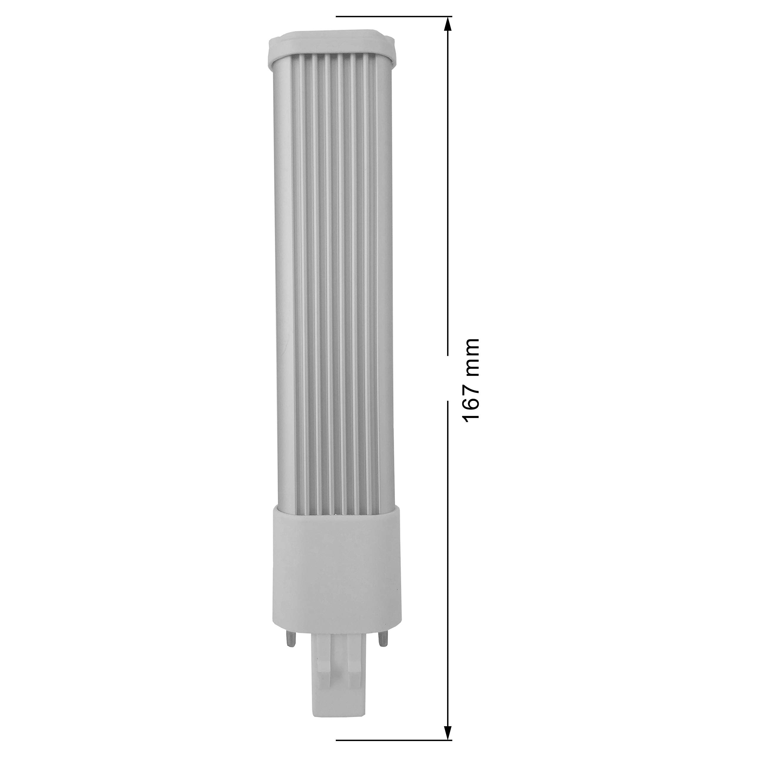 Yinzplus Gx23 Led Bulb 6.5 Inch Ac 120V And 277V Beam Angle 360 Degree 6 Watt 600 Lumen Cold White 6000K Pl Lamp Cfl Led Compact