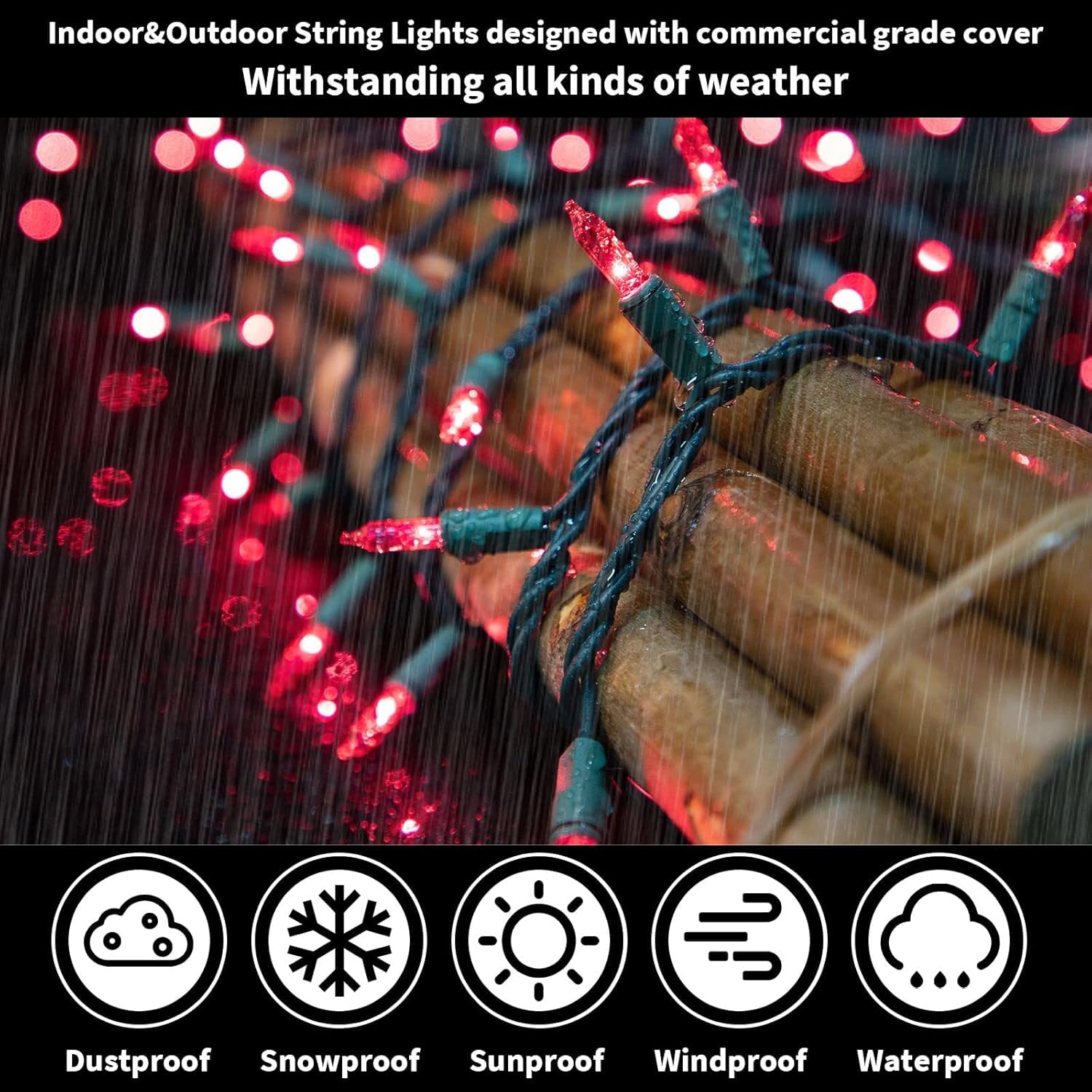 LAMPHOME Pink Christmas String Lights - 100 Mini Incandescent Fairy Lights, 20 Ft Green Wire, Indoor & Outdoor Holiday Decor