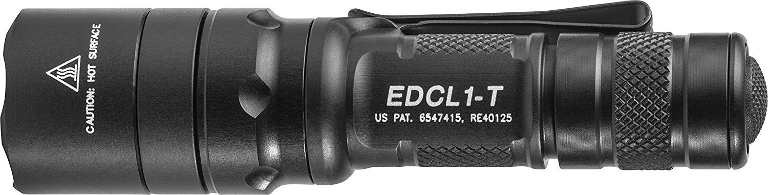 SureFire EDCL1-T Tactical EDC Flashlight Bundle, 500 Lumen, Black, includes 6 CR123 Batteries and 2 Battery Cases