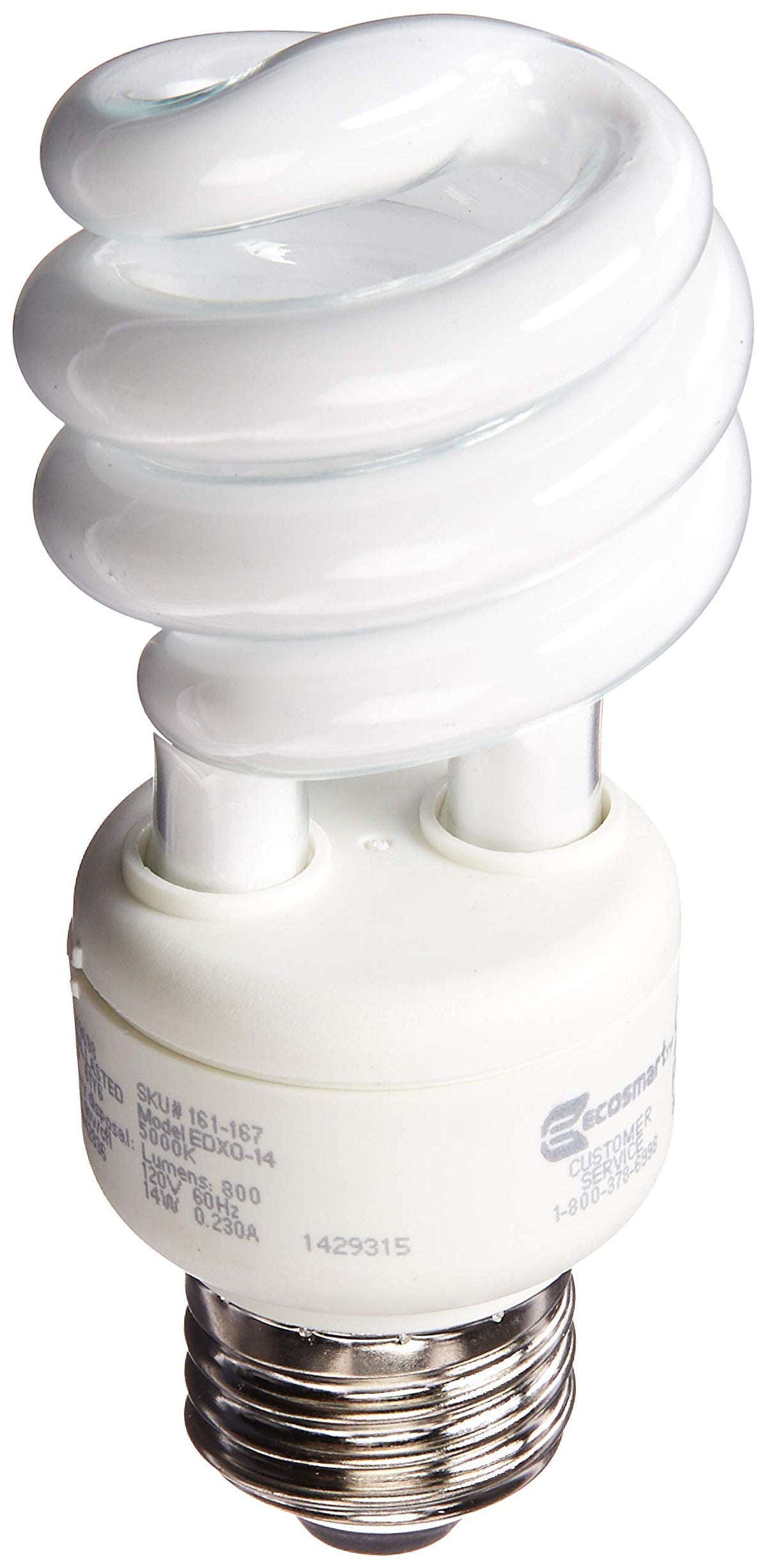 Ecosmart 60-Watt Equivalent Daylight (5000K) Spiral Cfl Light Bulb (4-Pack)