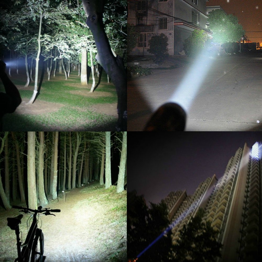 PeakPlus Rechargeable Tactical Flashlight LFX1000 - High Lumens LED, Zoomable, Water Resistant, Small, Black, Aluminum