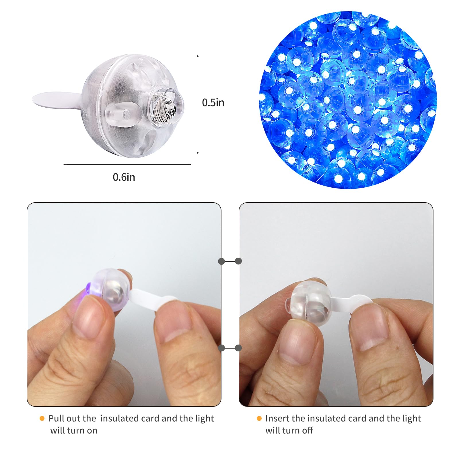 Aogist Blue LED Balloon Light - 200pcs Waterproof Mini Flash Lamp for Party, Wedding, Birthday, Festival, New Year and Christmas Decor