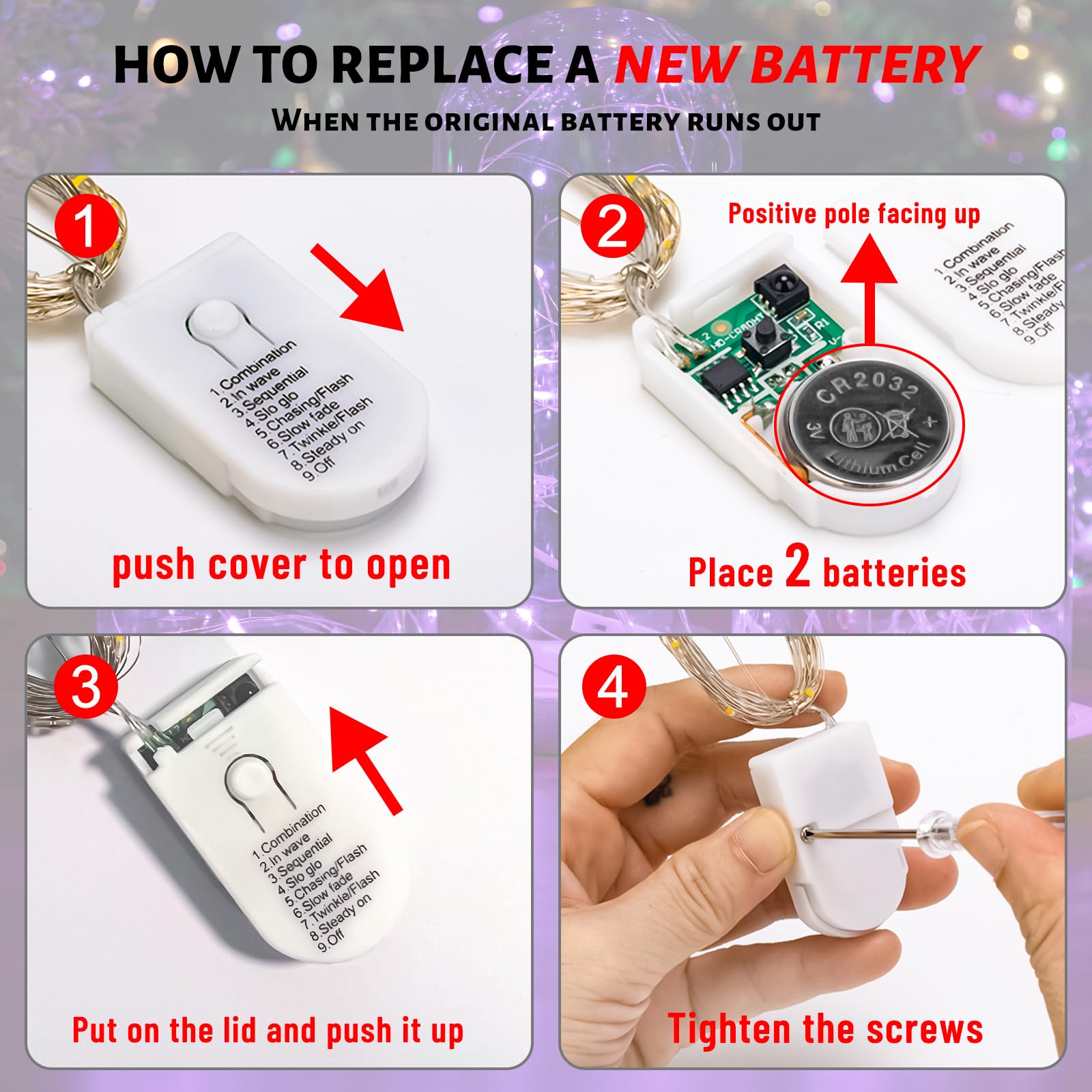 Sinamer 6Pcs Purple Fairy Lights Battery Powered With Timer, 7Ft 20Leds Twinkle Mini Lights With Remote,Waterproof Small Silver Wire Firefly Starry For Diy Wedding Party Christmas