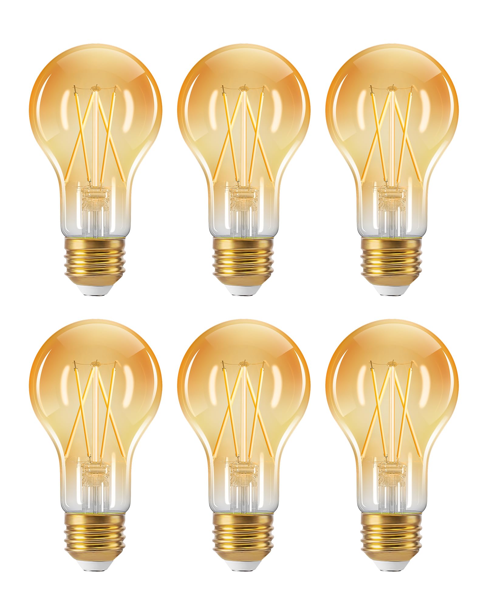 Edishine Vintage Led Edison Bulbs 8W, 60W Equivalent, 2200K Amber Warm Light, St58 Antique Edison Light Bulb With 80+ Cri, A19 D