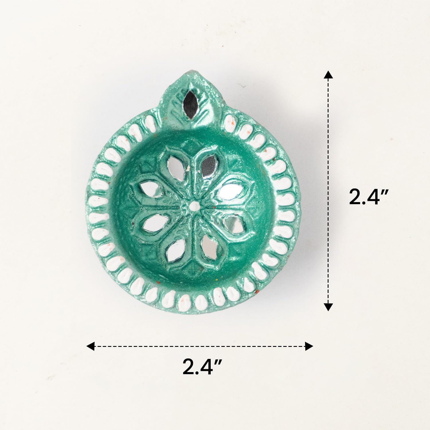 Letz Celebrate Clay Diyas - Pack of 24 Handmade Diwali Decorations, Design 6, for Pooja and Home Decor