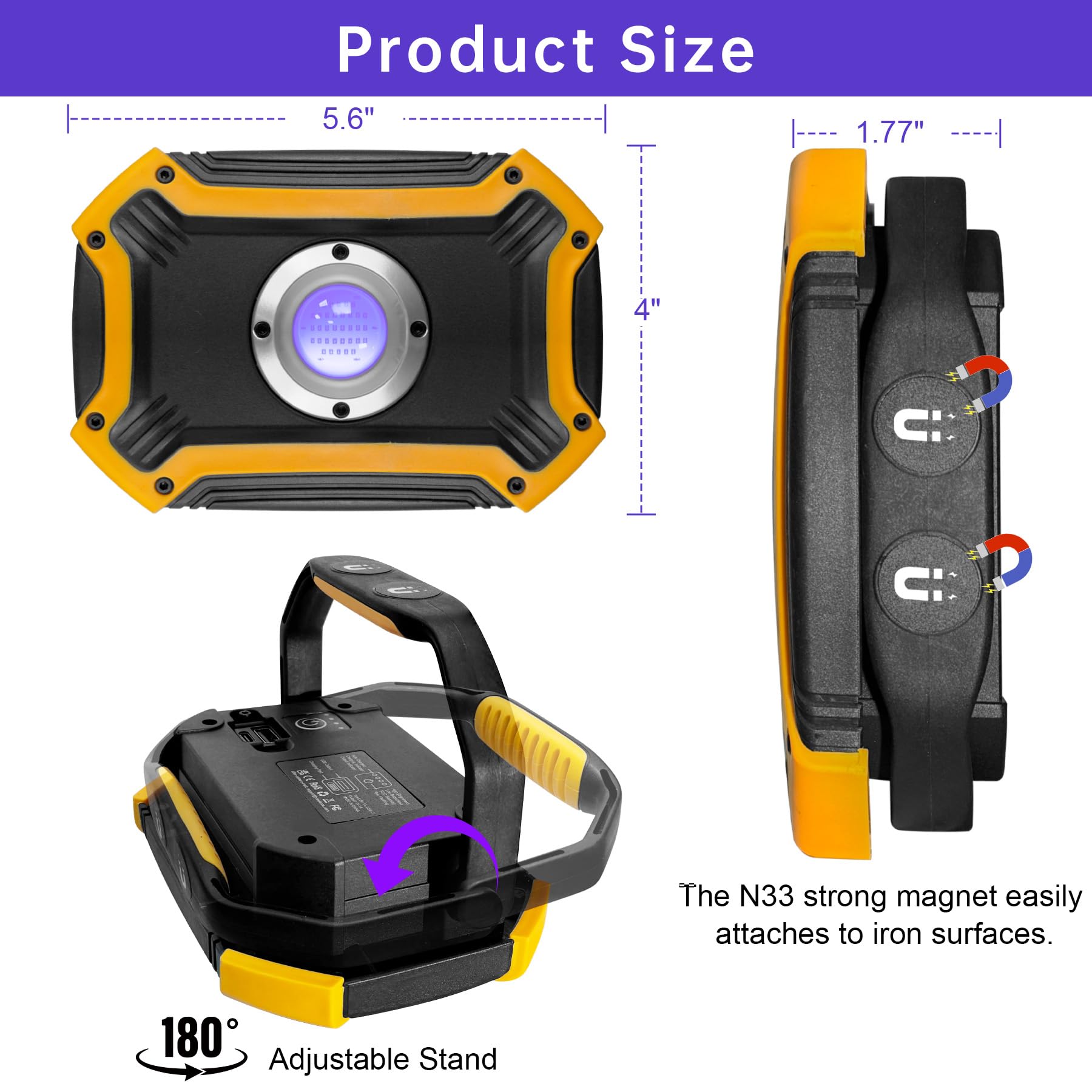 Meekbos 2 Pack Rechargeable Black Light,395Nm Battery Operated Black Lights,Portable Cordless Uv Black Light For Fishing,Glow Pa