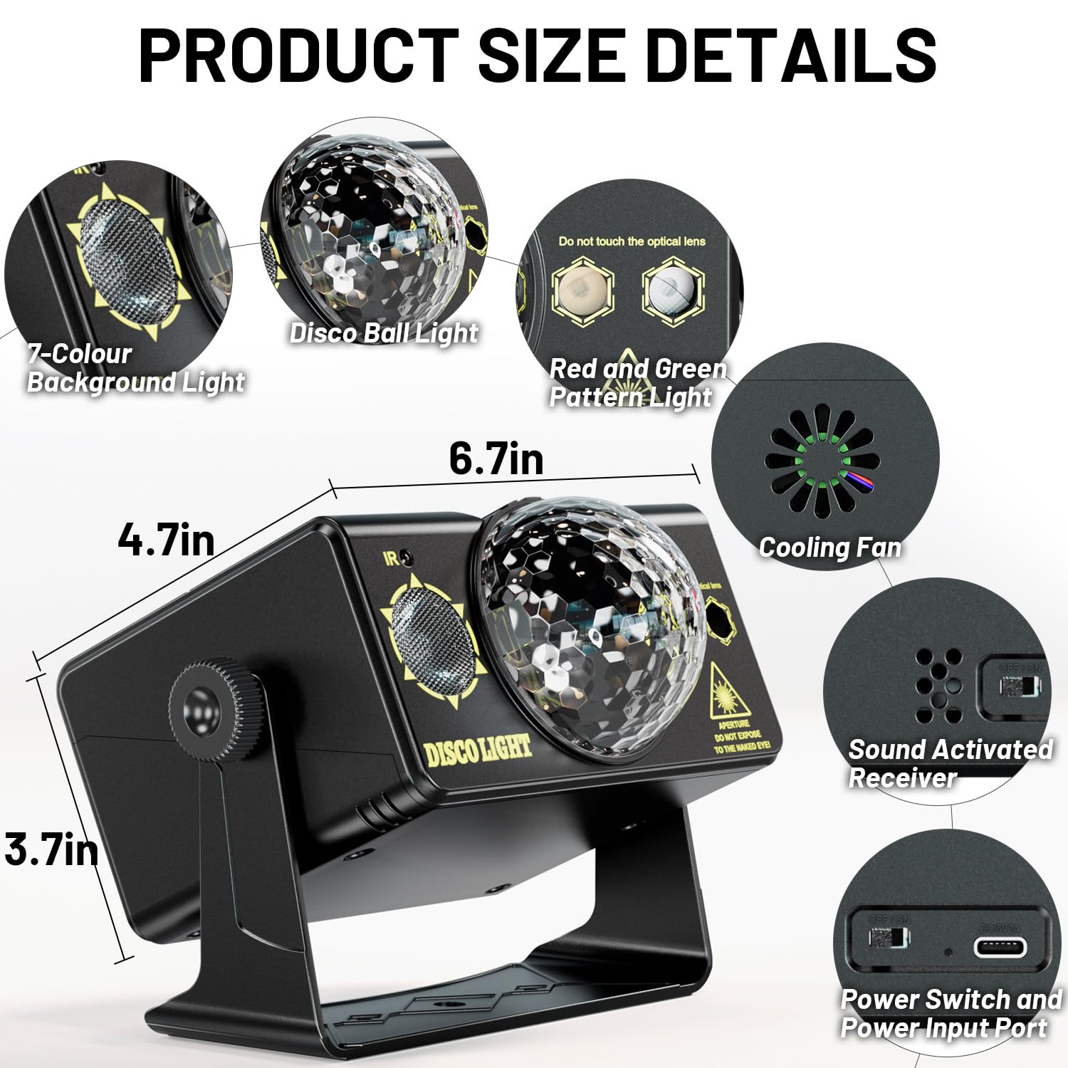 Party Lights Dj Disco Light Disco Ball Stage Strobe Lights Led Projector Sound Activated With Remote Control For Parties Xmas Cl